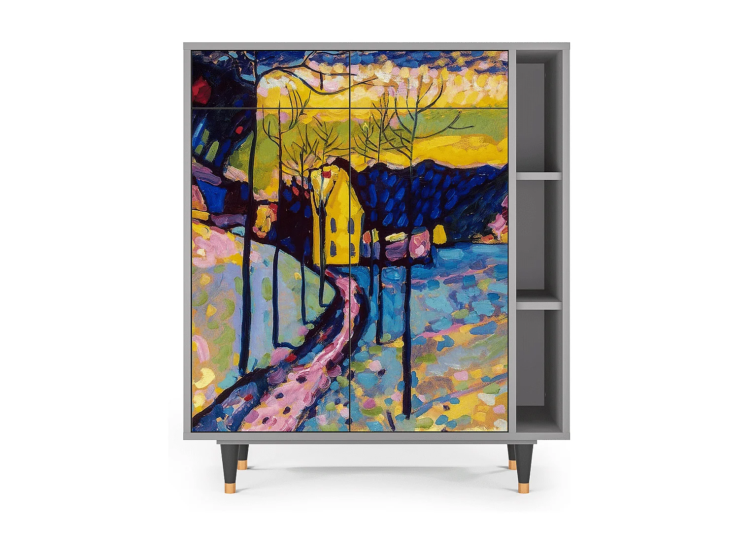 Credenza - 96х110х41 cm - BS6 - Winter Landscape, Grigio