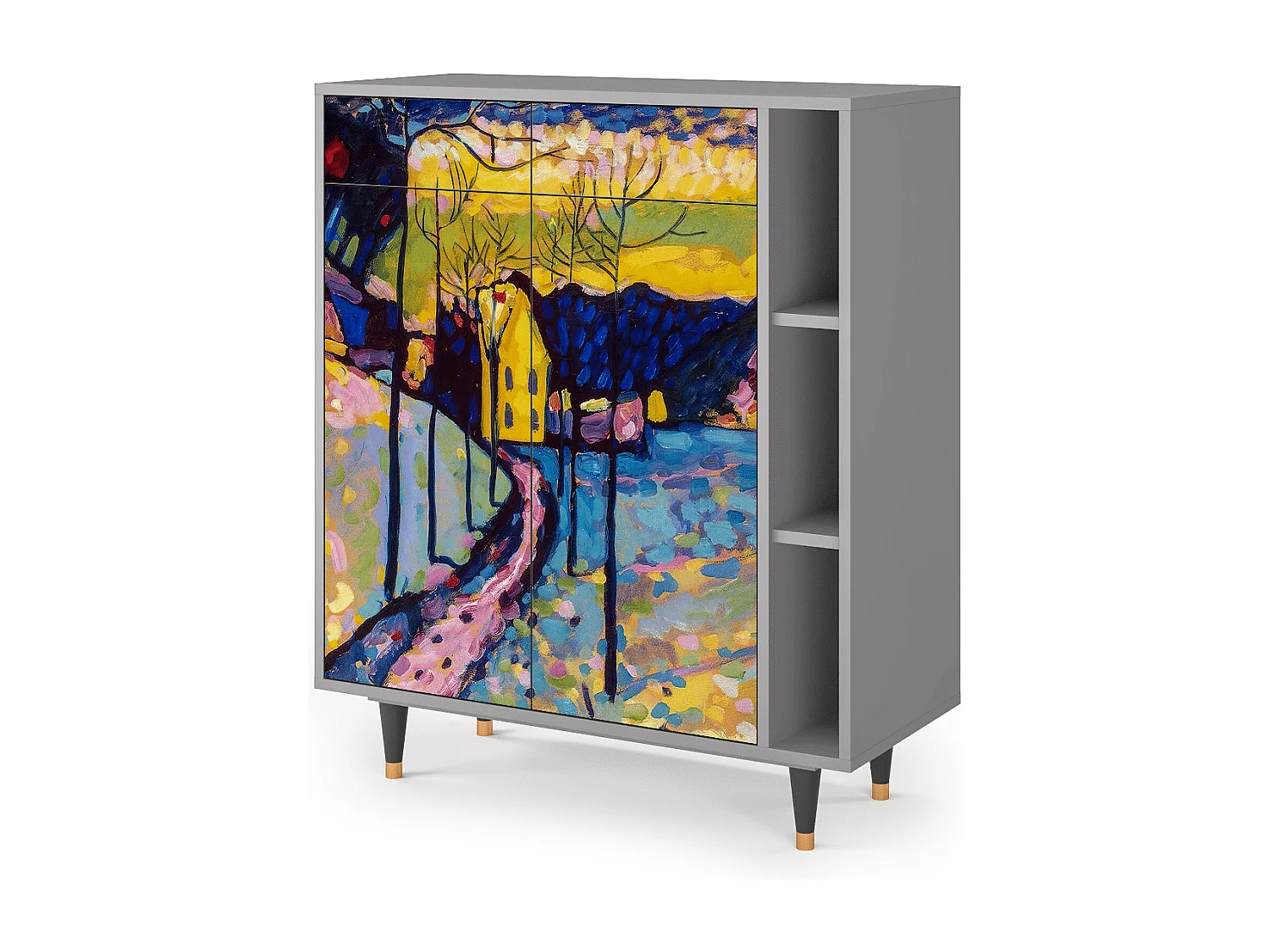 Credenza - 96х110х41 cm - BS6 - Winter Landscape, Grigio