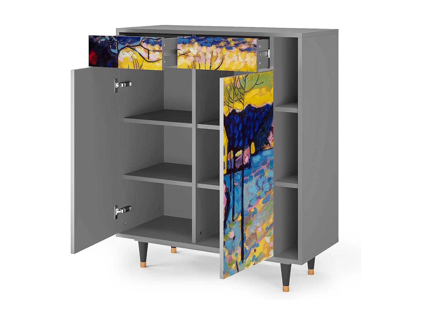 Credenza - 96х110х41 cm - BS6 - Winter Landscape, Grigio