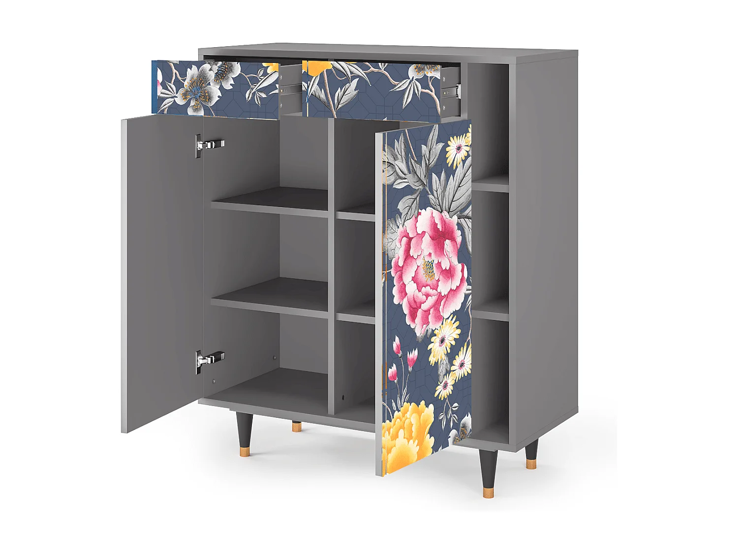 Buffet - 96х110х41 cm - BS6 - Dark Flower Bed, Gris