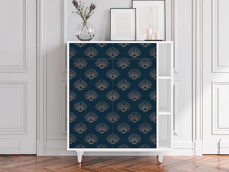 Kredens - 96х110х41 cm - BS6 - Blue Lotus, Biały