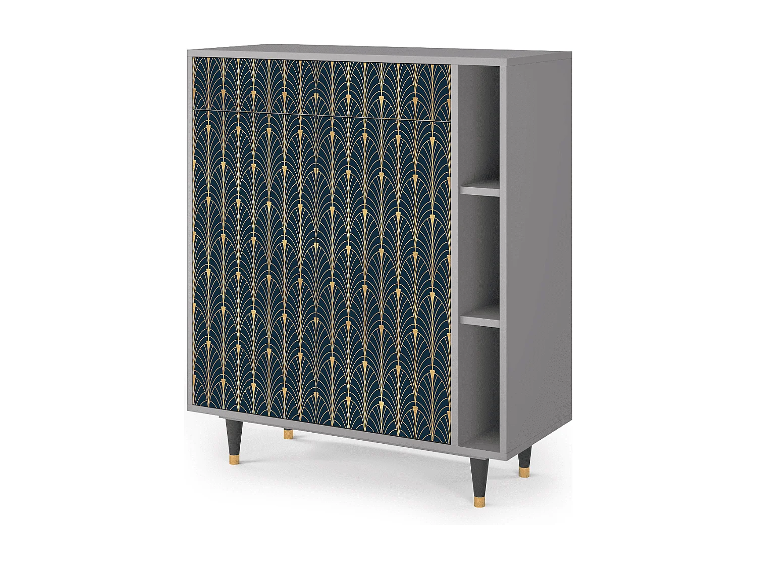 Kredens - 96х110х41 cm - BS6 - Flower of the Nile, Szary