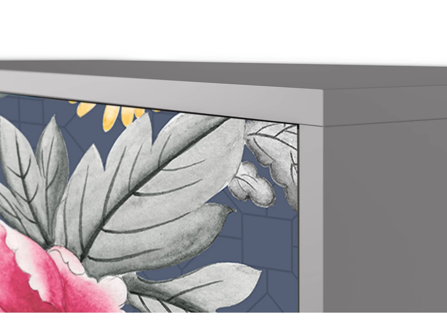 Kredens - 115х84х41 cm - S3 - Dark Flower Bed, Szary