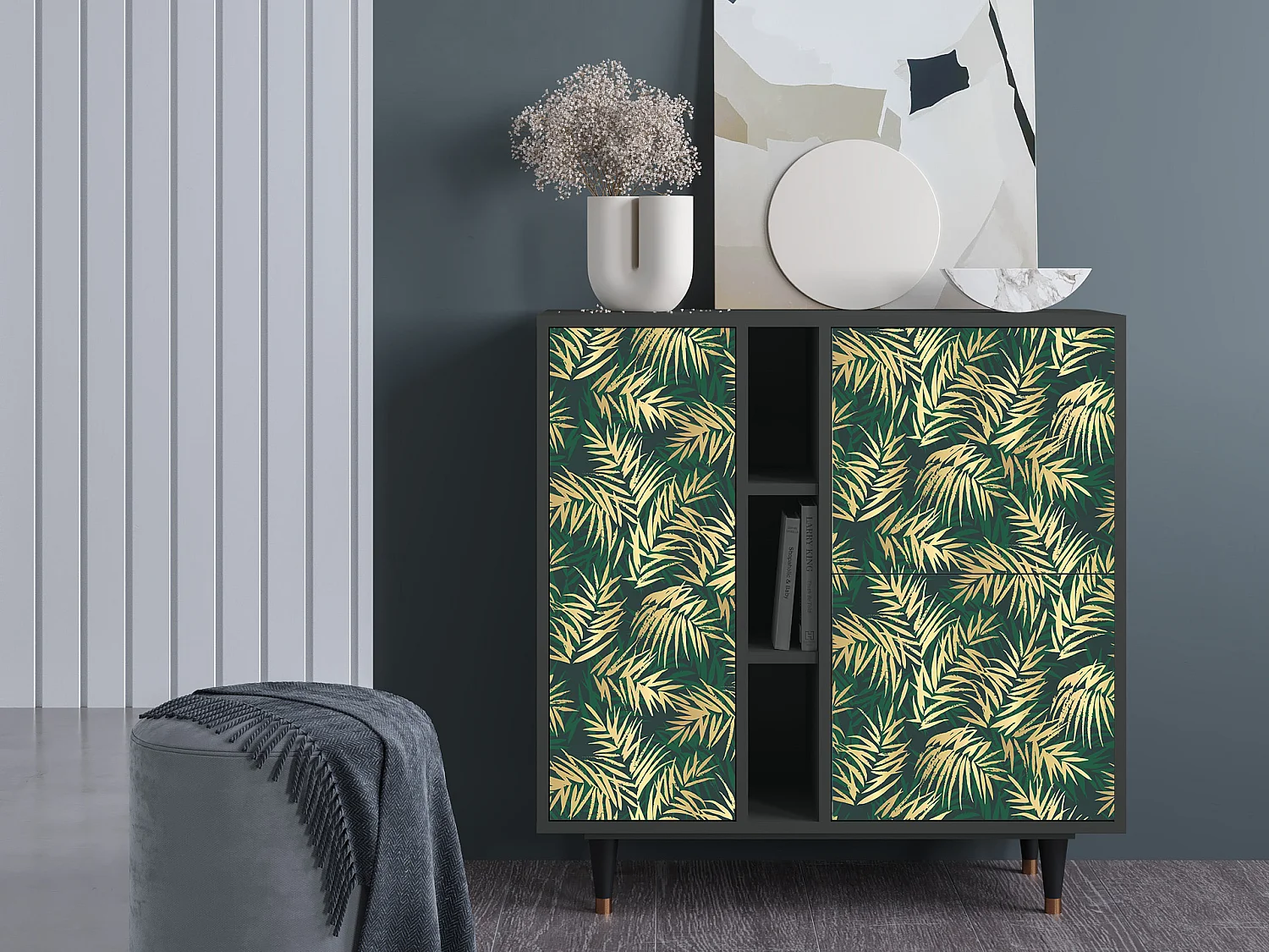Buffet - 94х96х41 cm - BS5 - Sunny Palm Tree, Anthracite