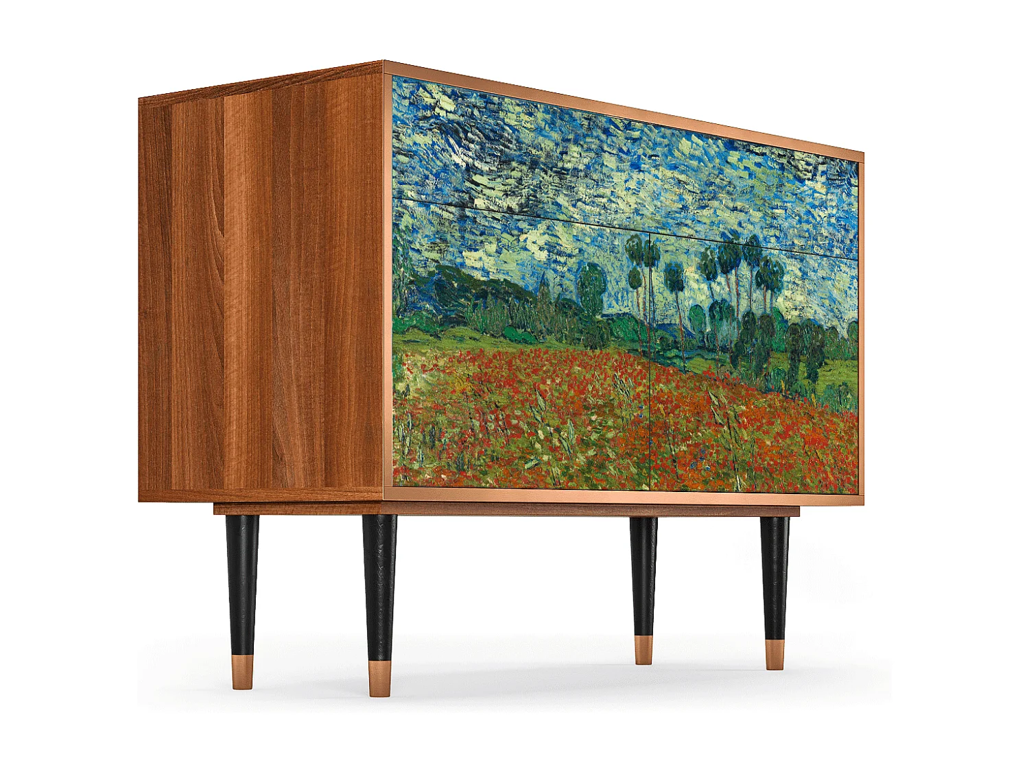 Buffet - 115x85x48 cm - BS4 - Poppy field by van Gogh, Noyer