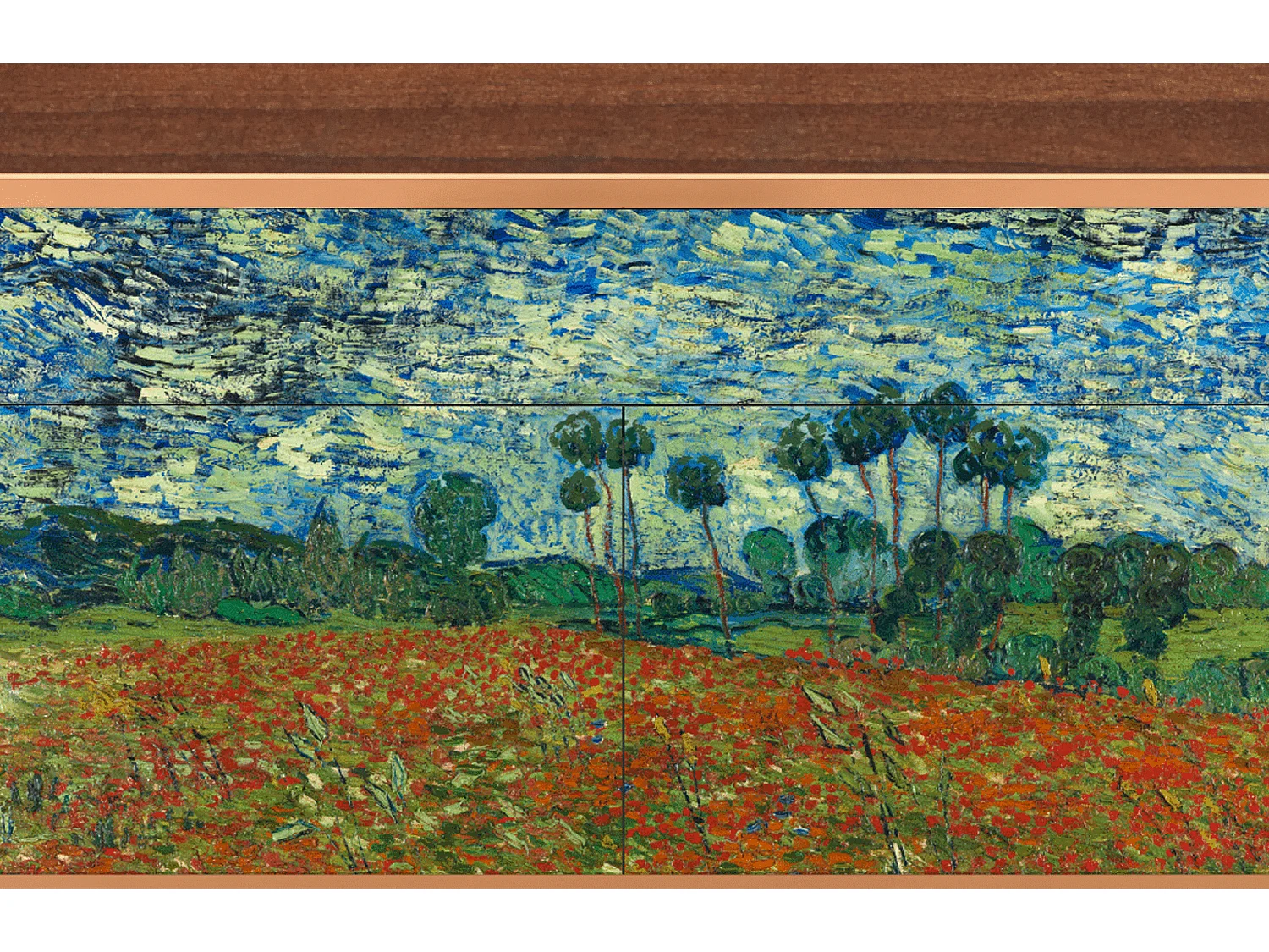 Credenza - 115x85x48 cm - BS4 - Poppy field by van Gogh, Noce