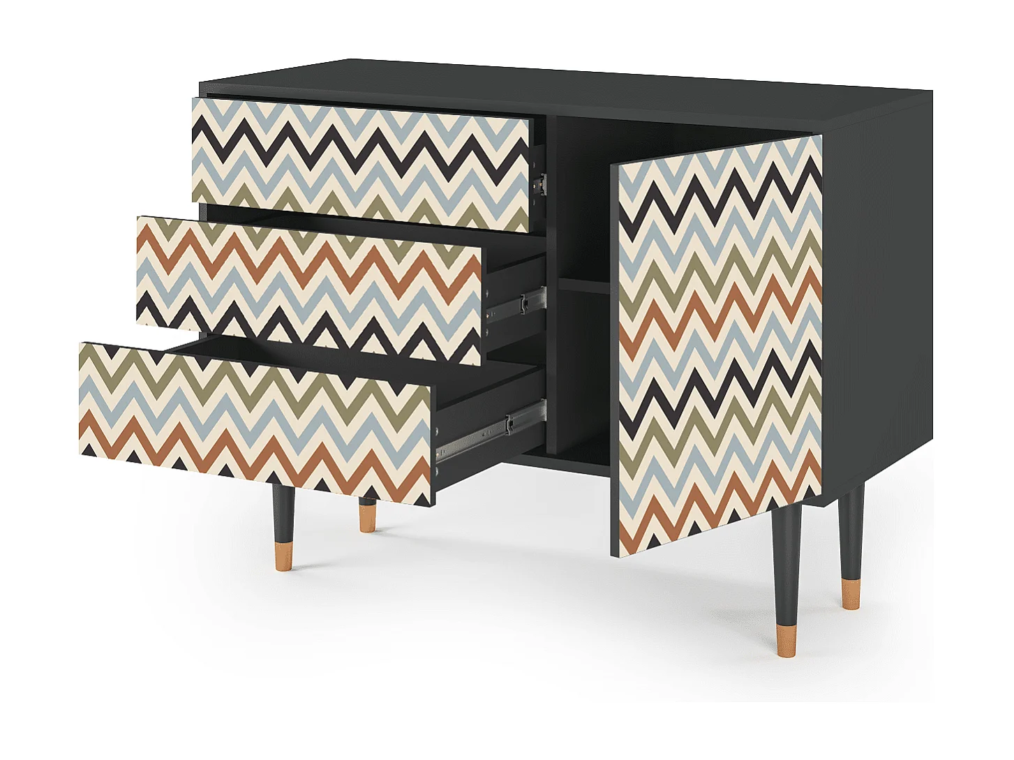 Aparador - 115х84х41 cm - S3 - Bright Ripple, Antracite