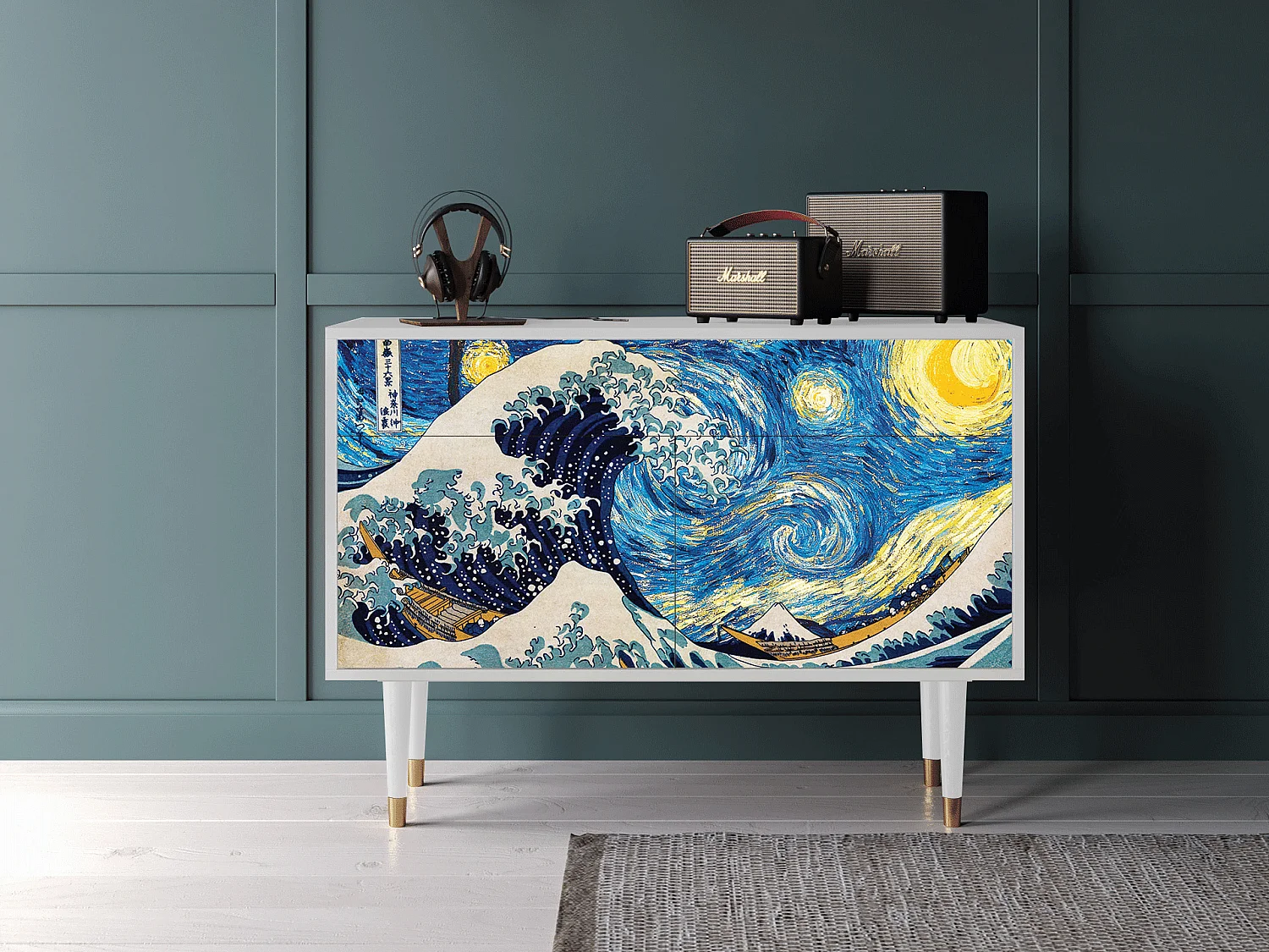 Buffet - 115x85x48 cm - BS4 - Great Wave, Blanc