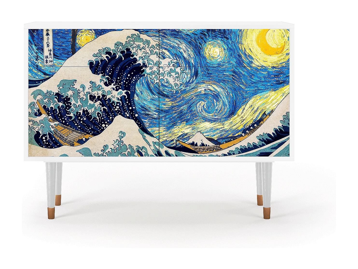 Buffet - 115x85x48 cm - BS4 - Great Wave, Blanc