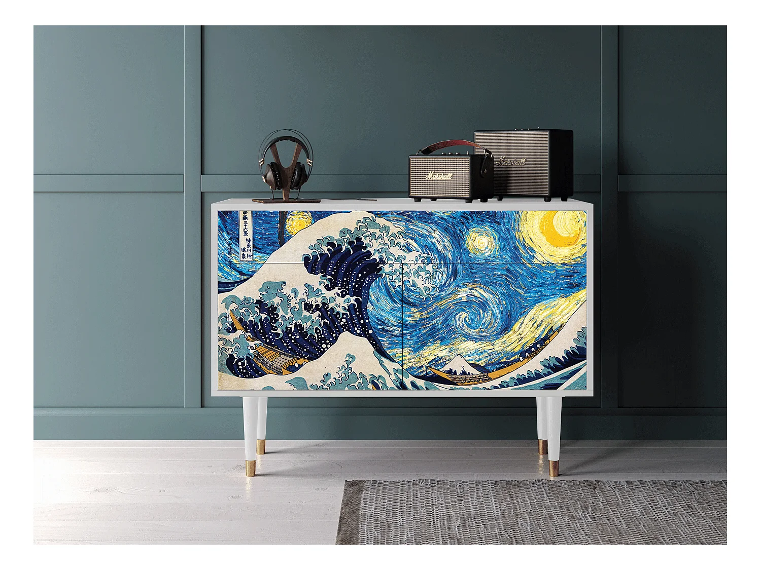 Buffet - 115x85x48 cm - BS4 - Great Wave, Blanc