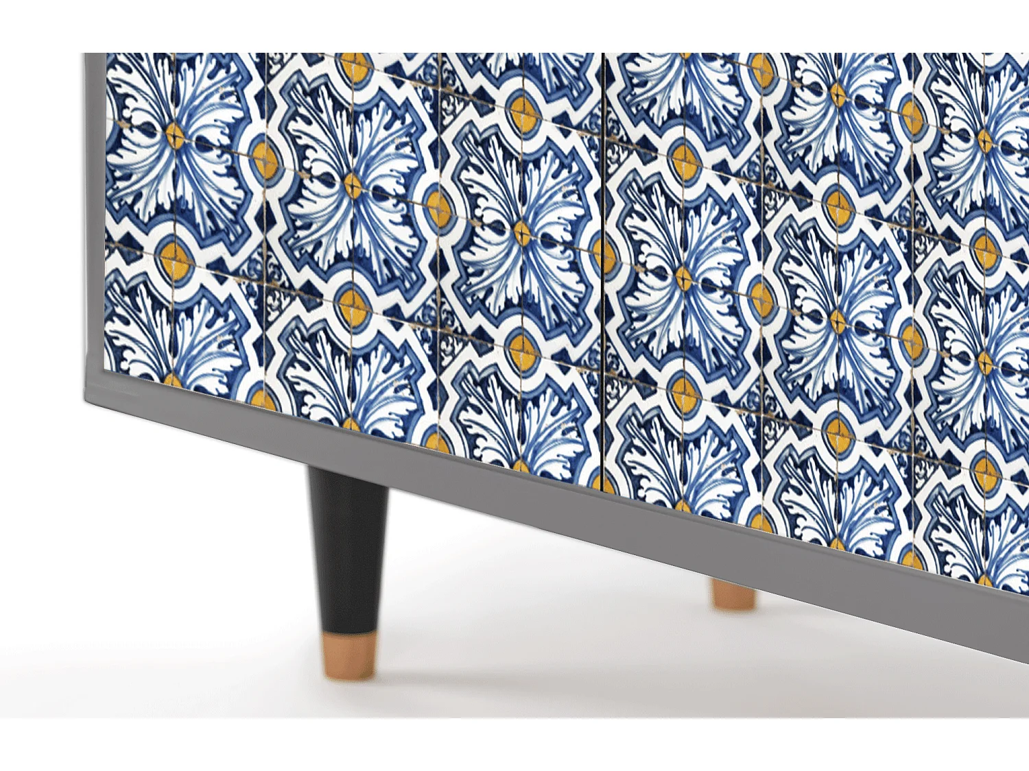 Kredens - 94x96x48 cm - BS3 - Lovely Cornflowers, Szary