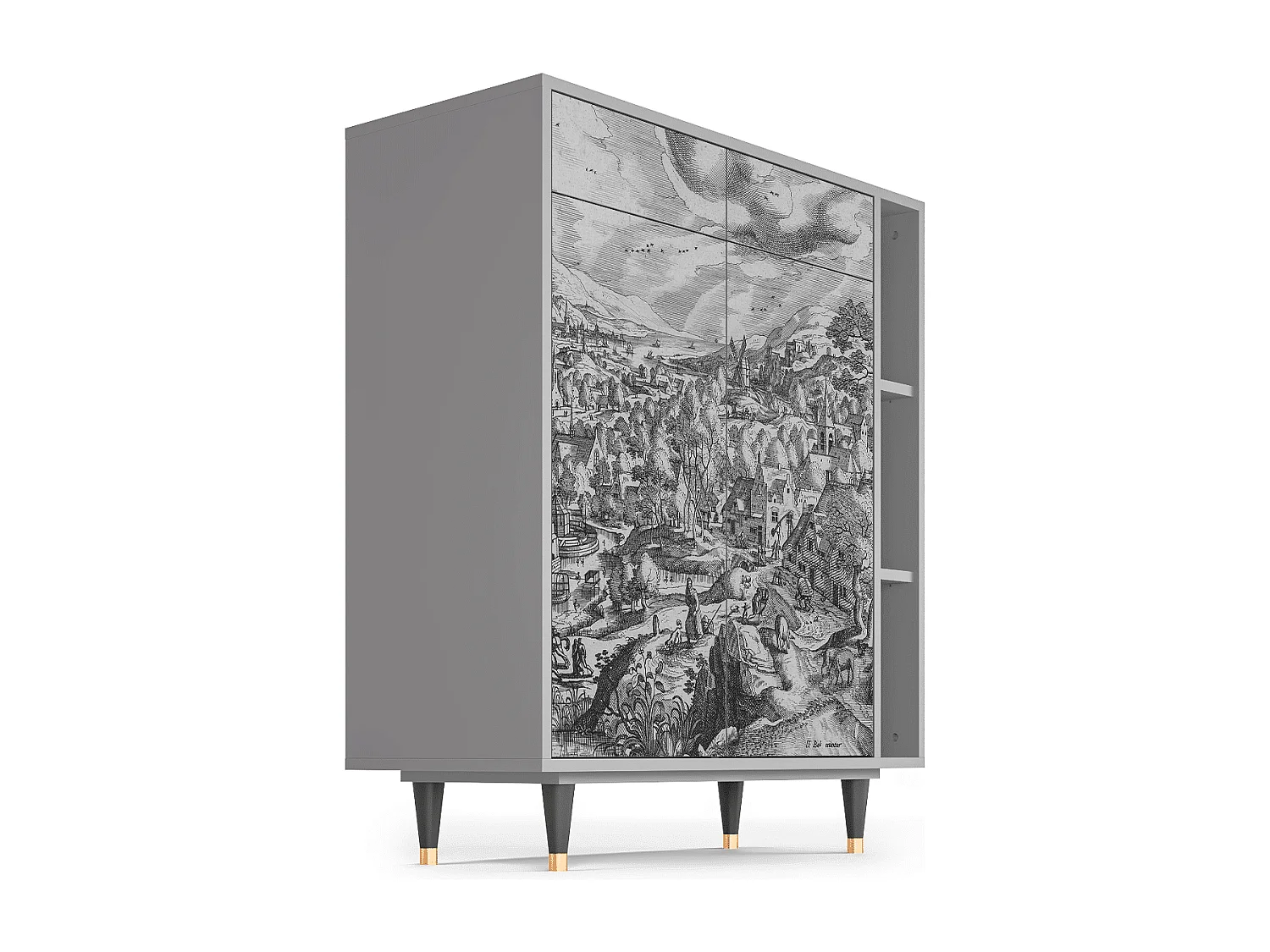 Buffet - 96х110х41 cm - BS6 - Bird Dropping, Gris