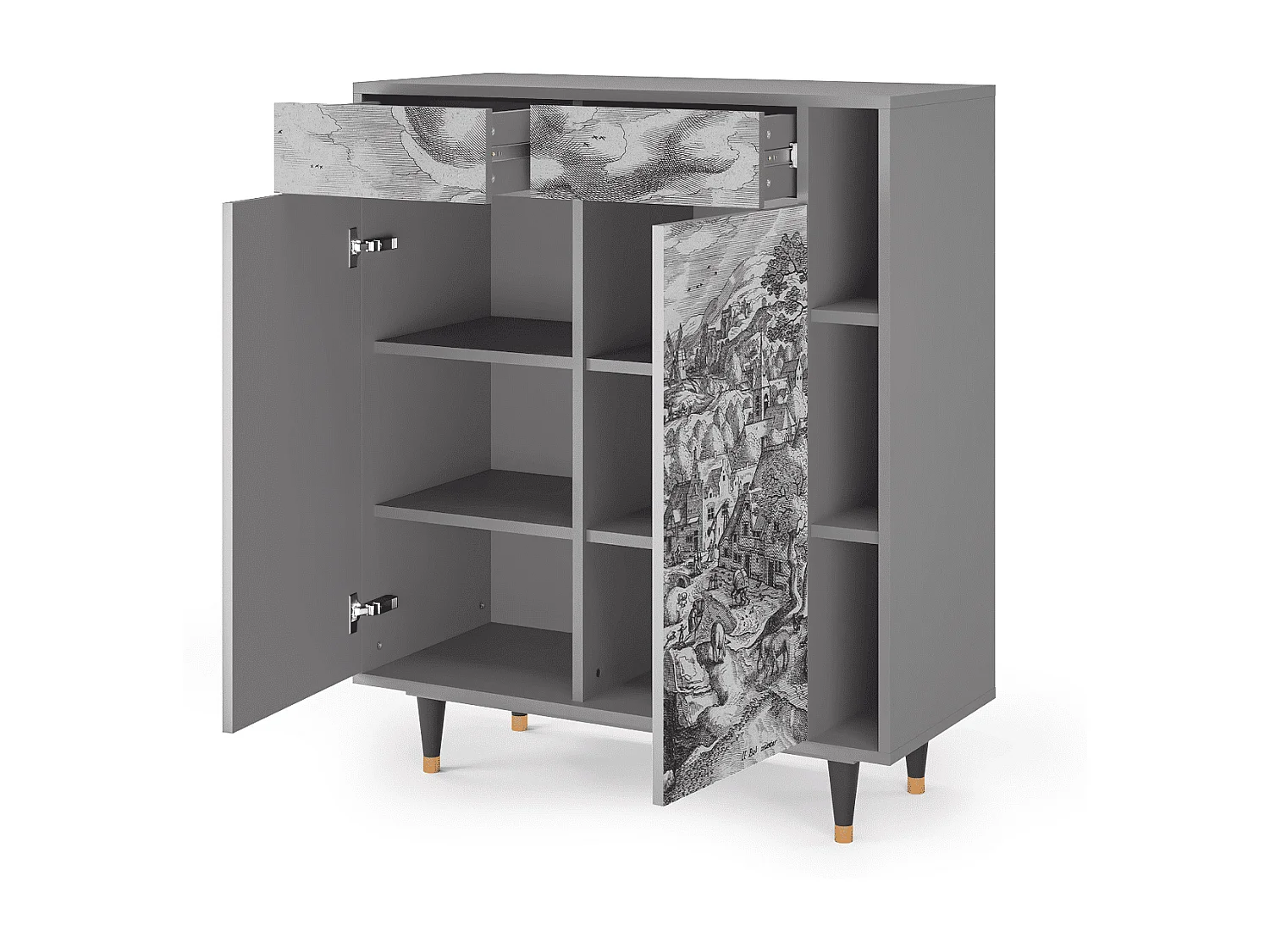 Buffet - 96х110х41 cm - BS6 - Bird Dropping, Gris