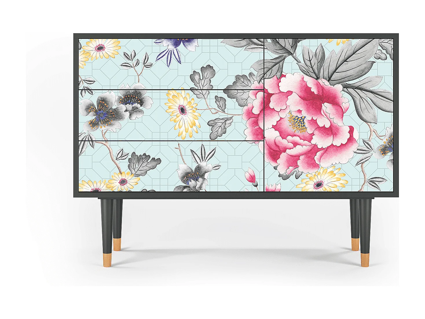 Kredens - 115х84х41 cm - S3 - Sky Garden, Antracyt