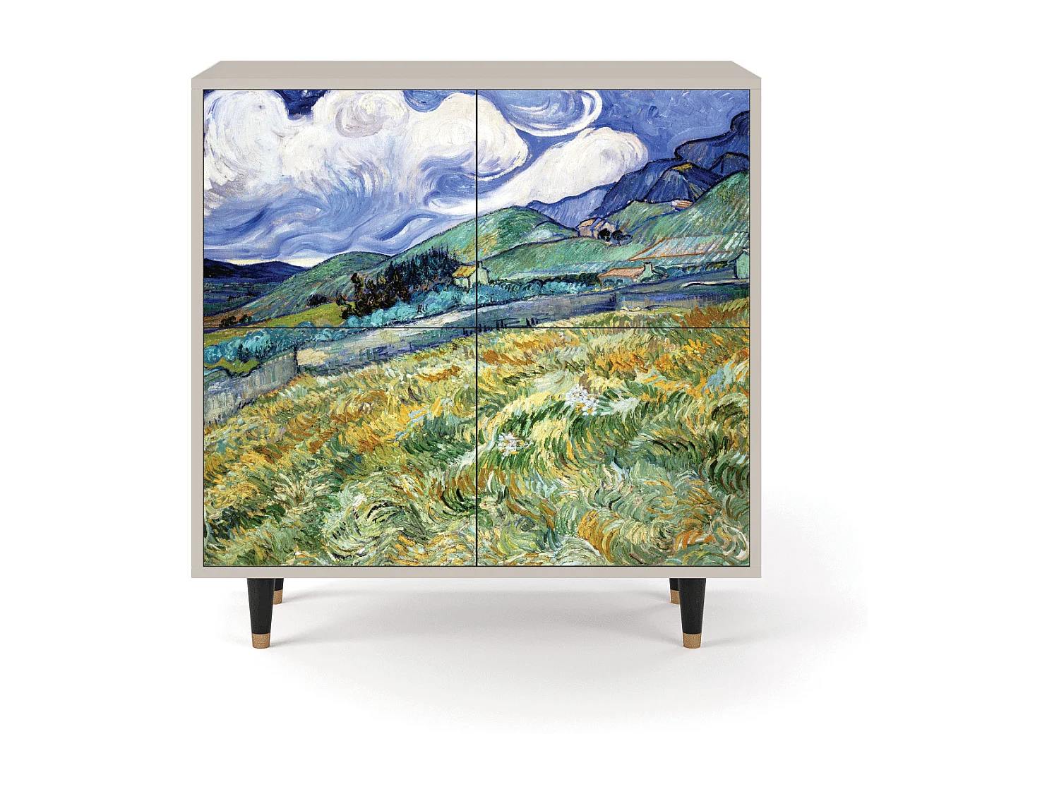 Kredens - 94x96x48 cm - BS3 - Landscape, Piaskowy