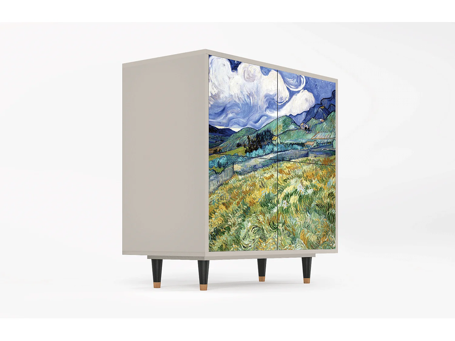 Kredens - 94x96x48 cm - BS3 - Landscape, Piaskowy