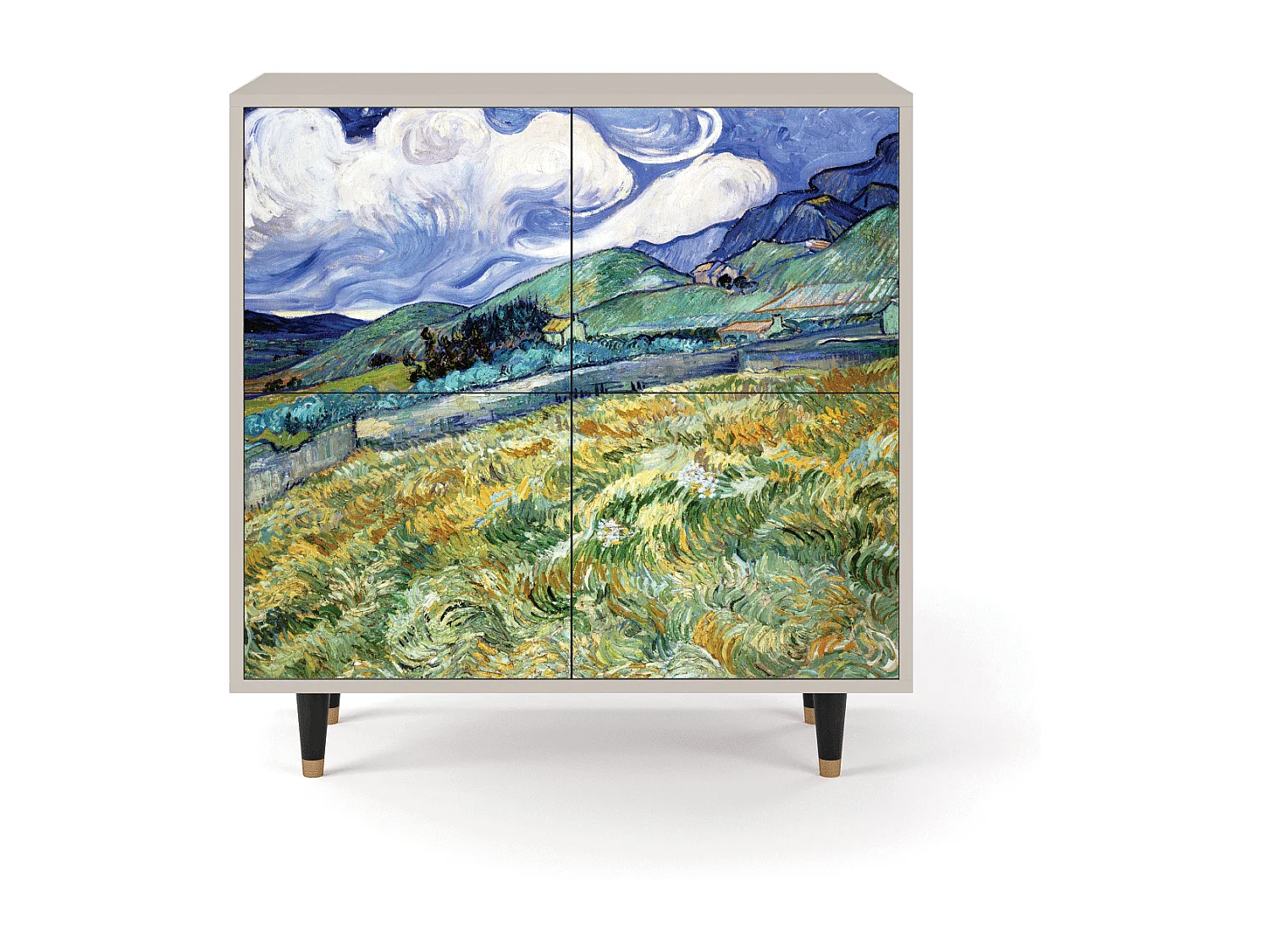 Kredens - 94x96x48 cm - BS3 - Landscape, Piaskowy