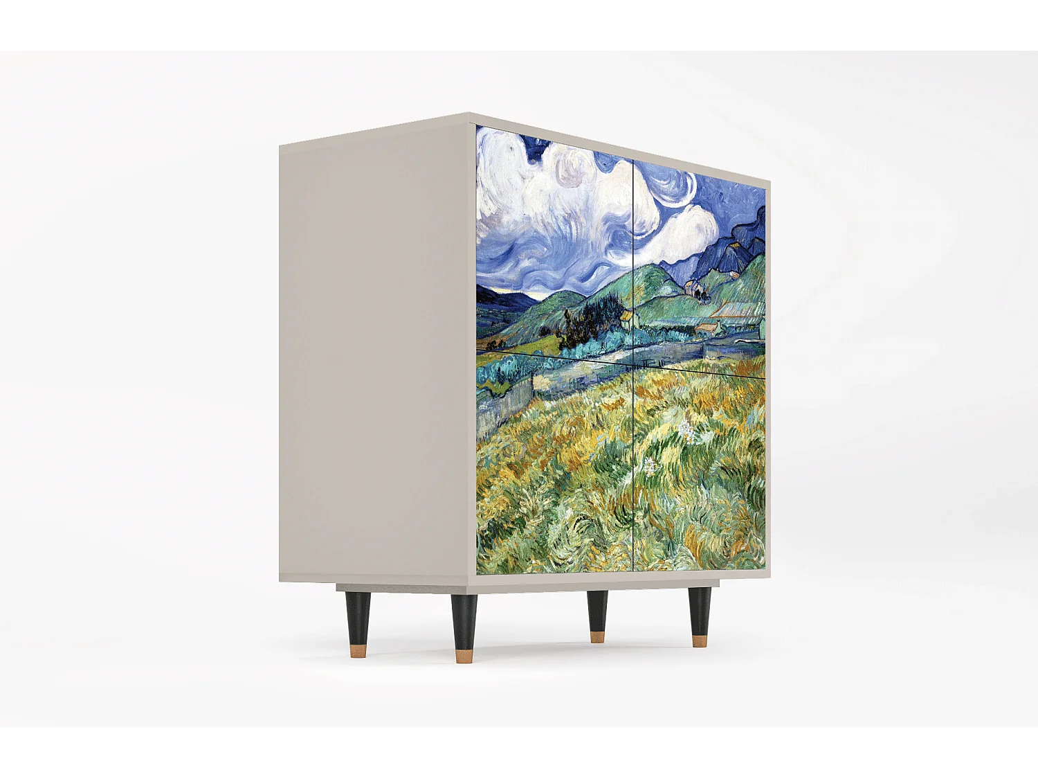 Kredens - 94x96x48 cm - BS3 - Landscape, Piaskowy