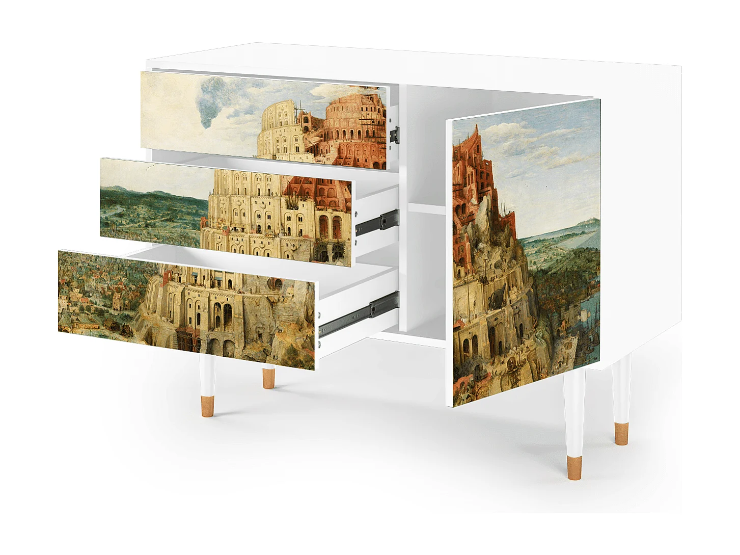 Dressoir - 115х84х41 cm - S3 - Elder The Tower, Wit