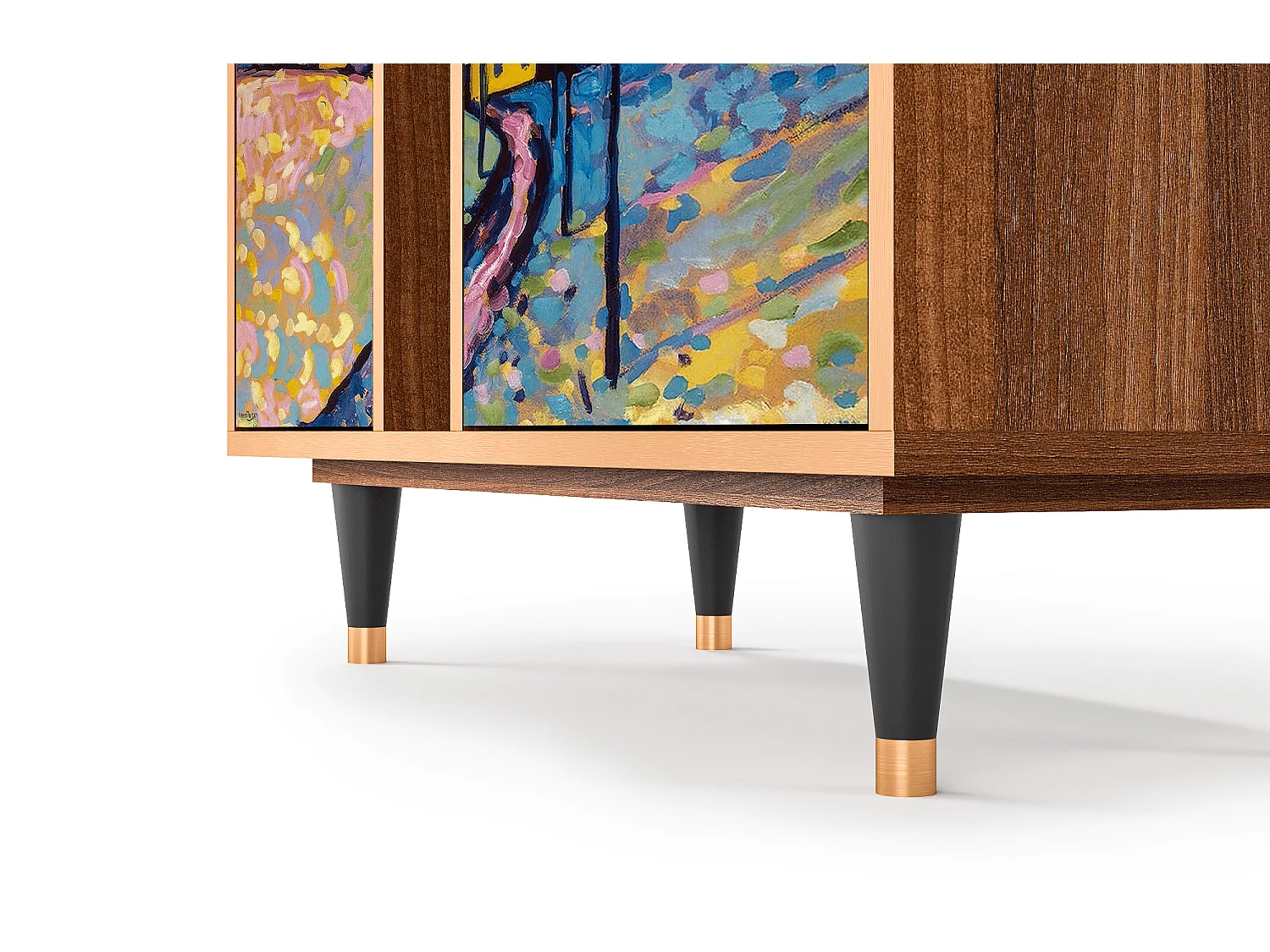 Kredens - 94х96х41 cm - BS5 - Winter Landscape, Orzech