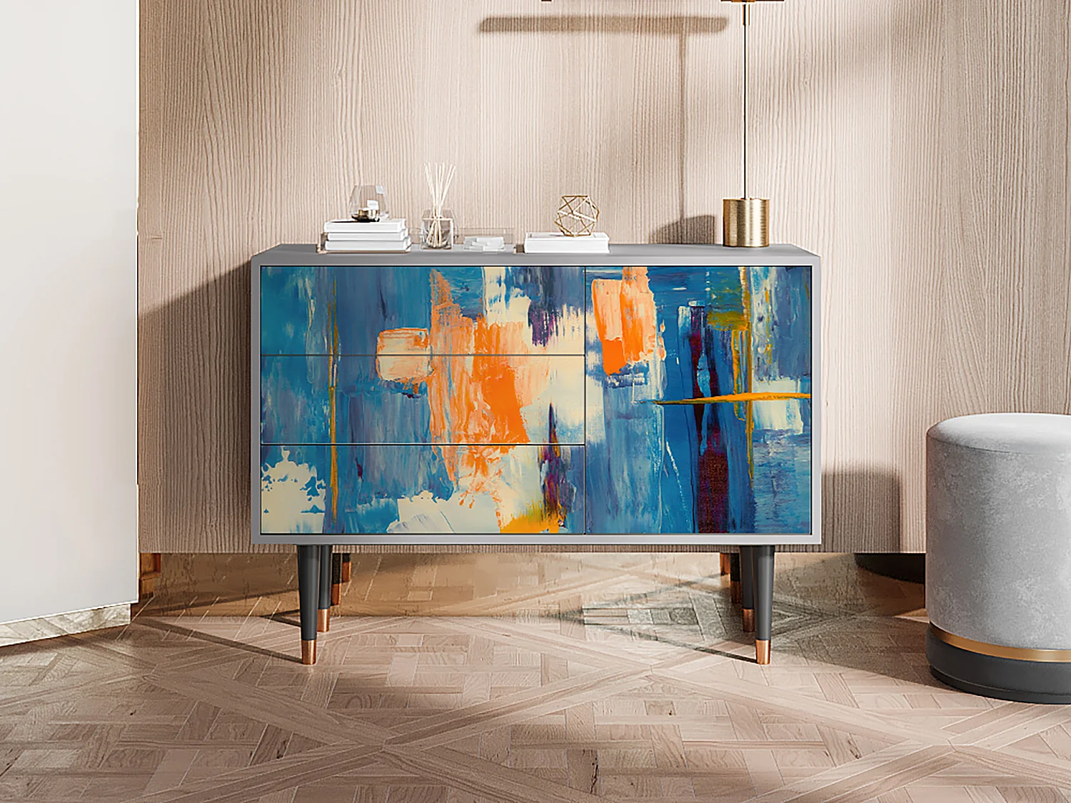 Buffet - 115х84х41 cm - S3 - Abstract Expressionism, Gris