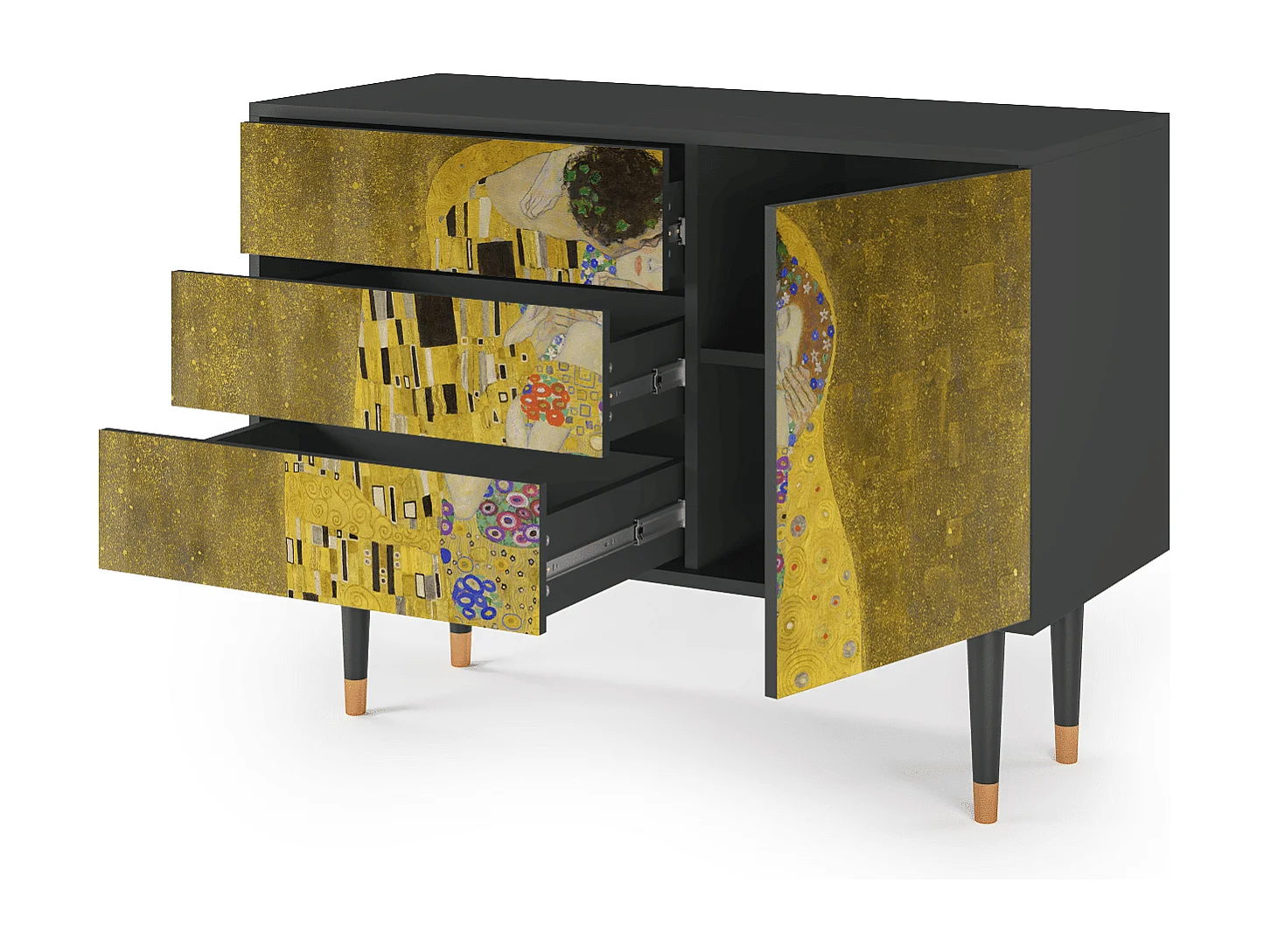 Aparador - 115х84х41 cm - S3 - The Kiss by Klimt , Antracita