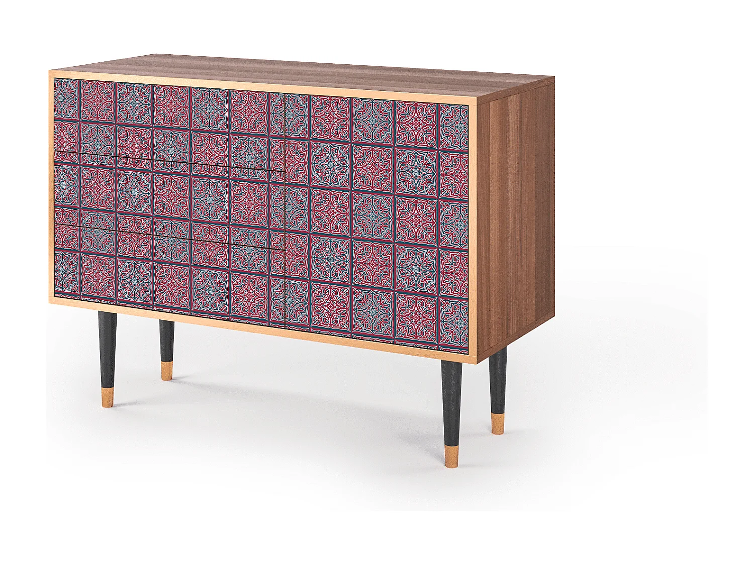 Dressoir - 115х84х41 cm - S3 - Riviera Mosaic, Walnoot