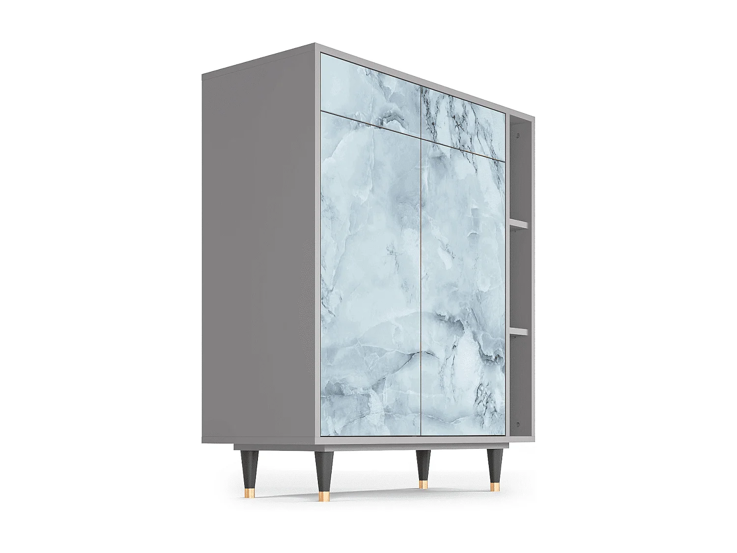 Kredens - 96х110х41 cm - BS6 - Glacial Colour, Szary