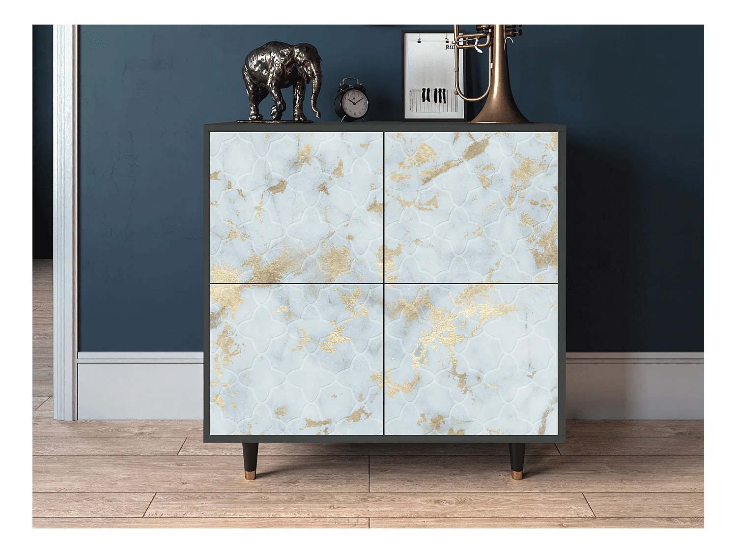 Buffet - 94x96x48 cm - BS3 - Golden Waves, Anthracite