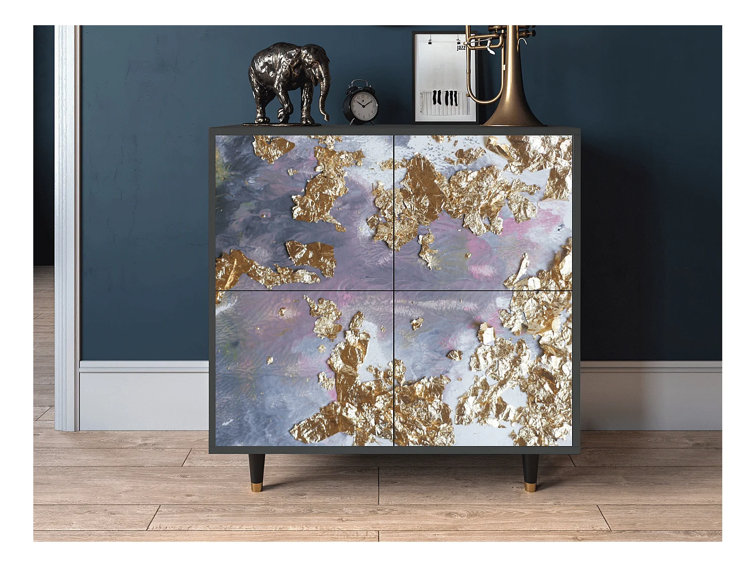 Kredens - 94x96x48 cm - BS3 - Planet Earth, Antracyt