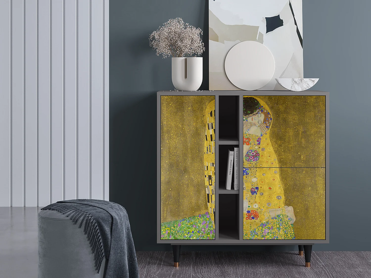 Credenza - 94х96х41 cm - BS5 - The Kiss by Klimt , Grigio