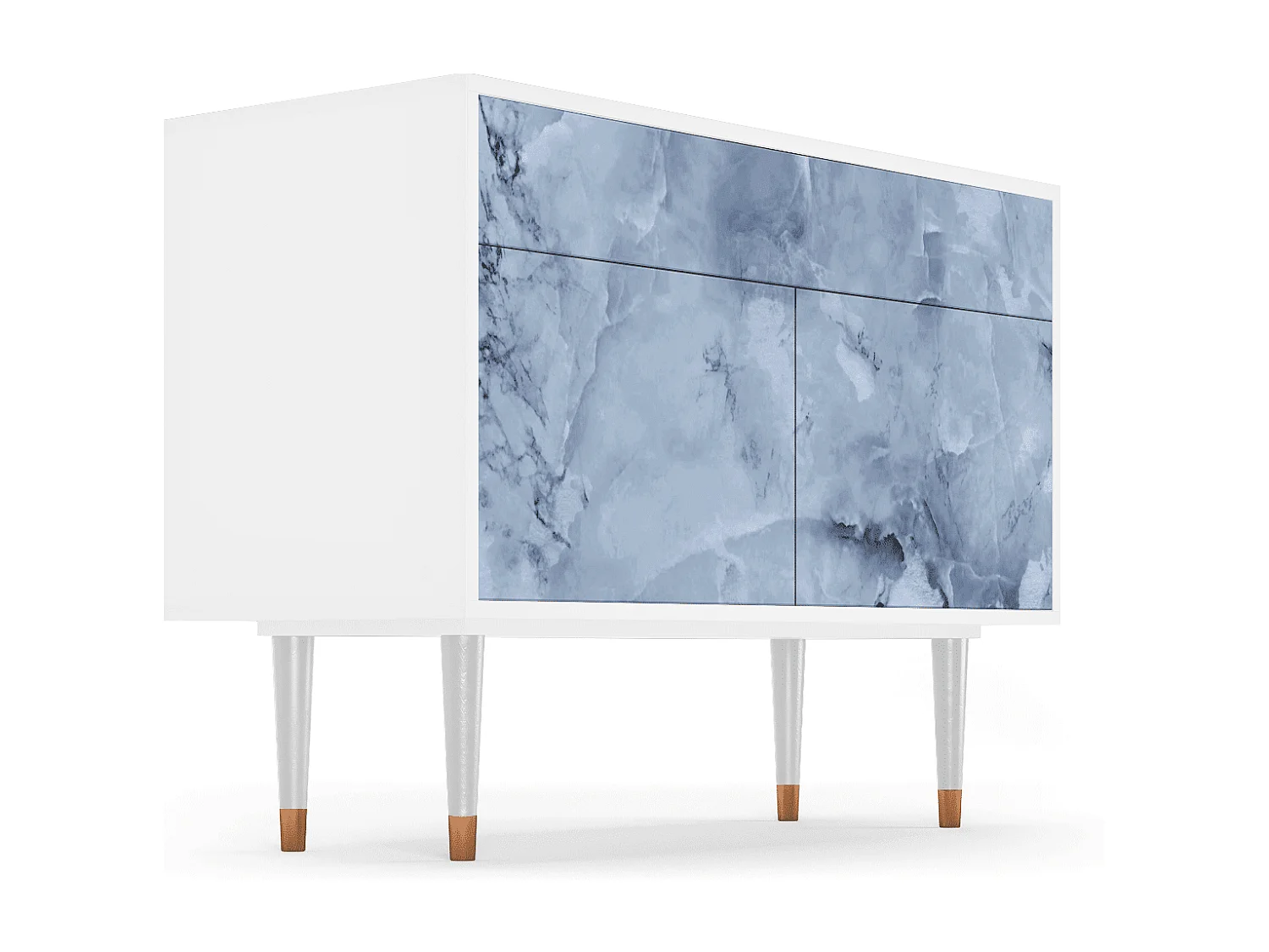 Kredens - 115x85x48 cm - BS4 - Feather Ice, Biały