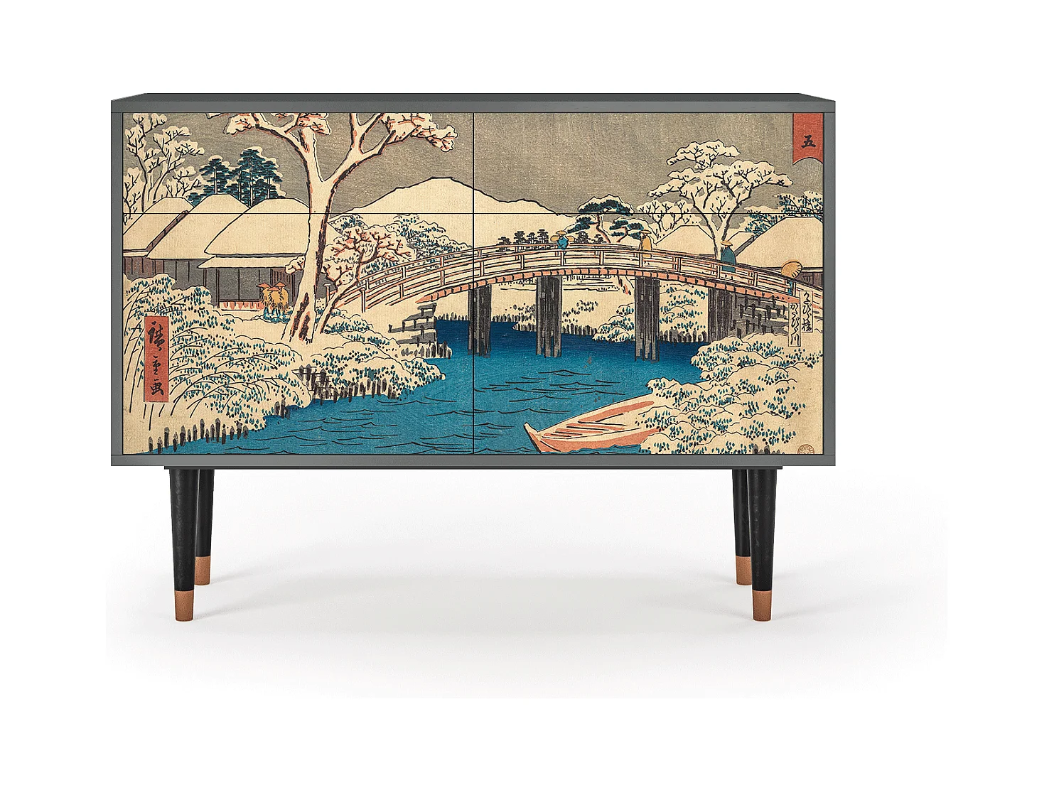 Kredens - 115x85x48 cm - BS4 - Katabira River, Antracyt