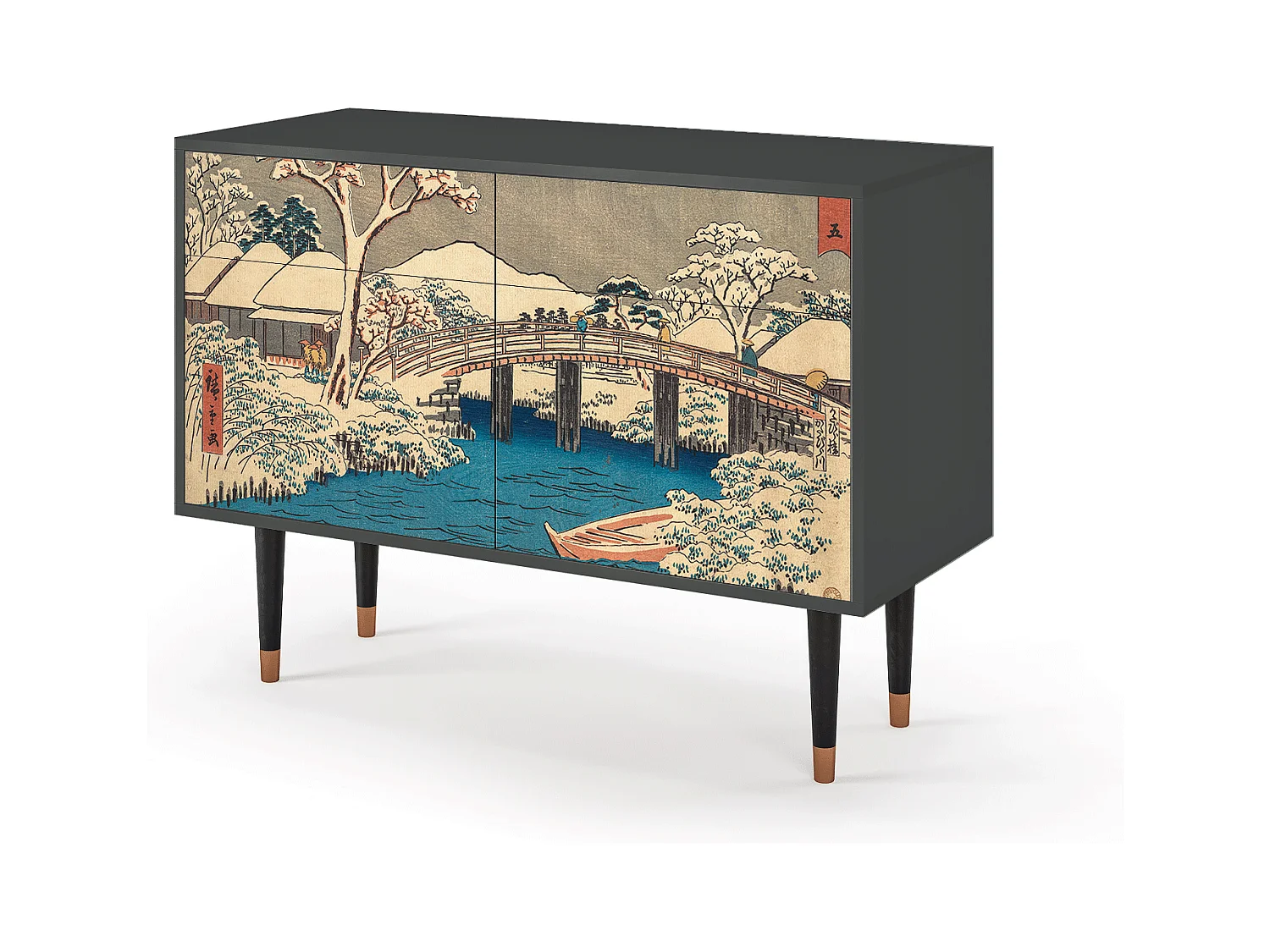 Kredens - 115x85x48 cm - BS4 - Katabira River, Antracyt