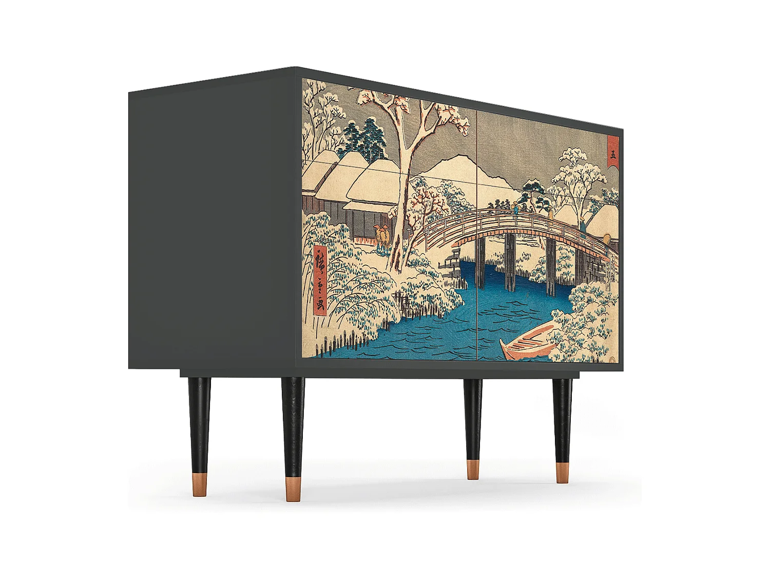 Kredens - 115x85x48 cm - BS4 - Katabira River, Antracyt