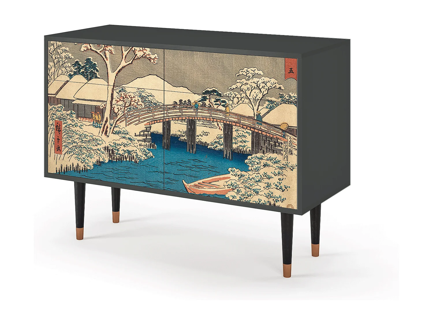 Kredens - 115x85x48 cm - BS4 - Katabira River, Antracyt