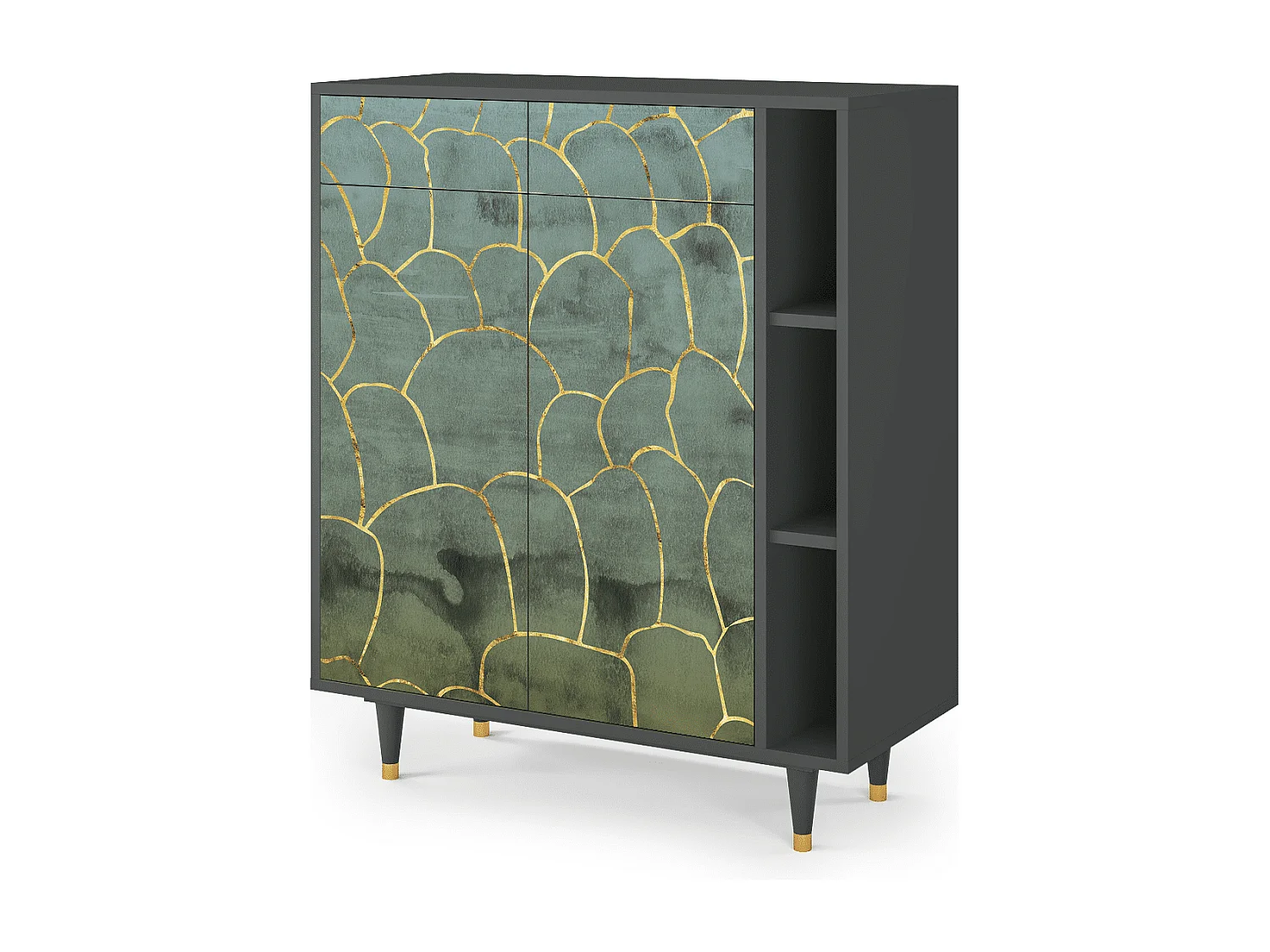 Dressoir - 96х110х41 cm - BS6 - Magnificent Water Lily, Antraciet