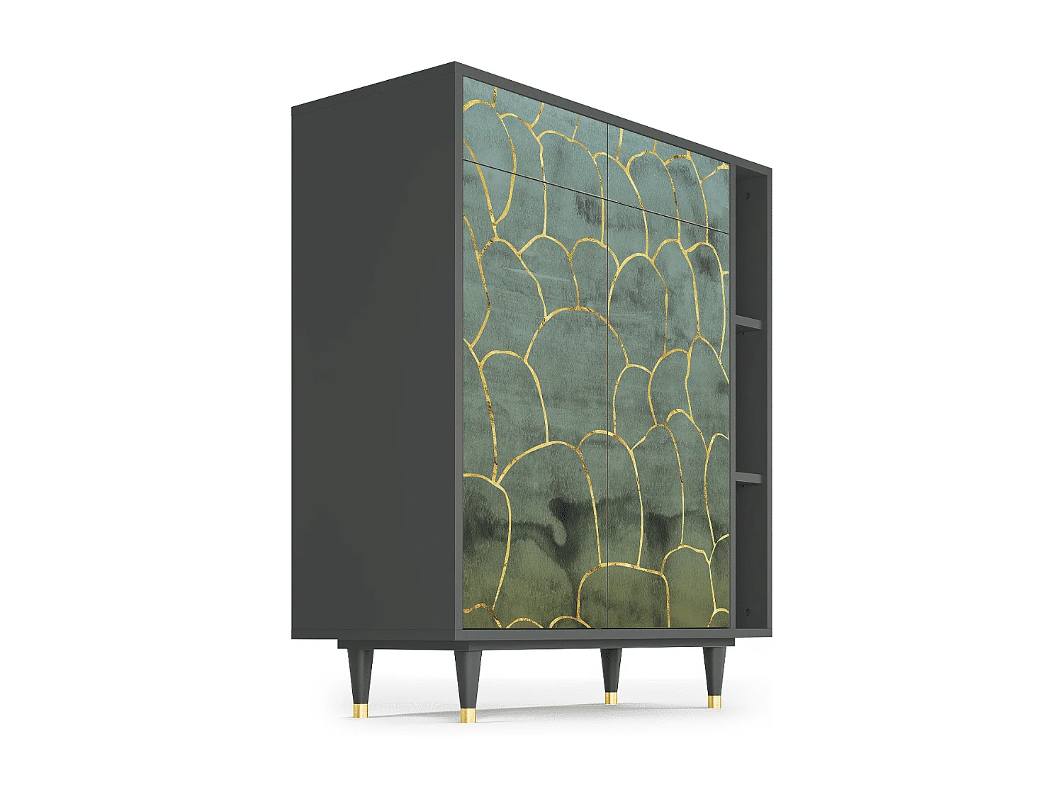 Dressoir - 96х110х41 cm - BS6 - Magnificent Water Lily, Antraciet