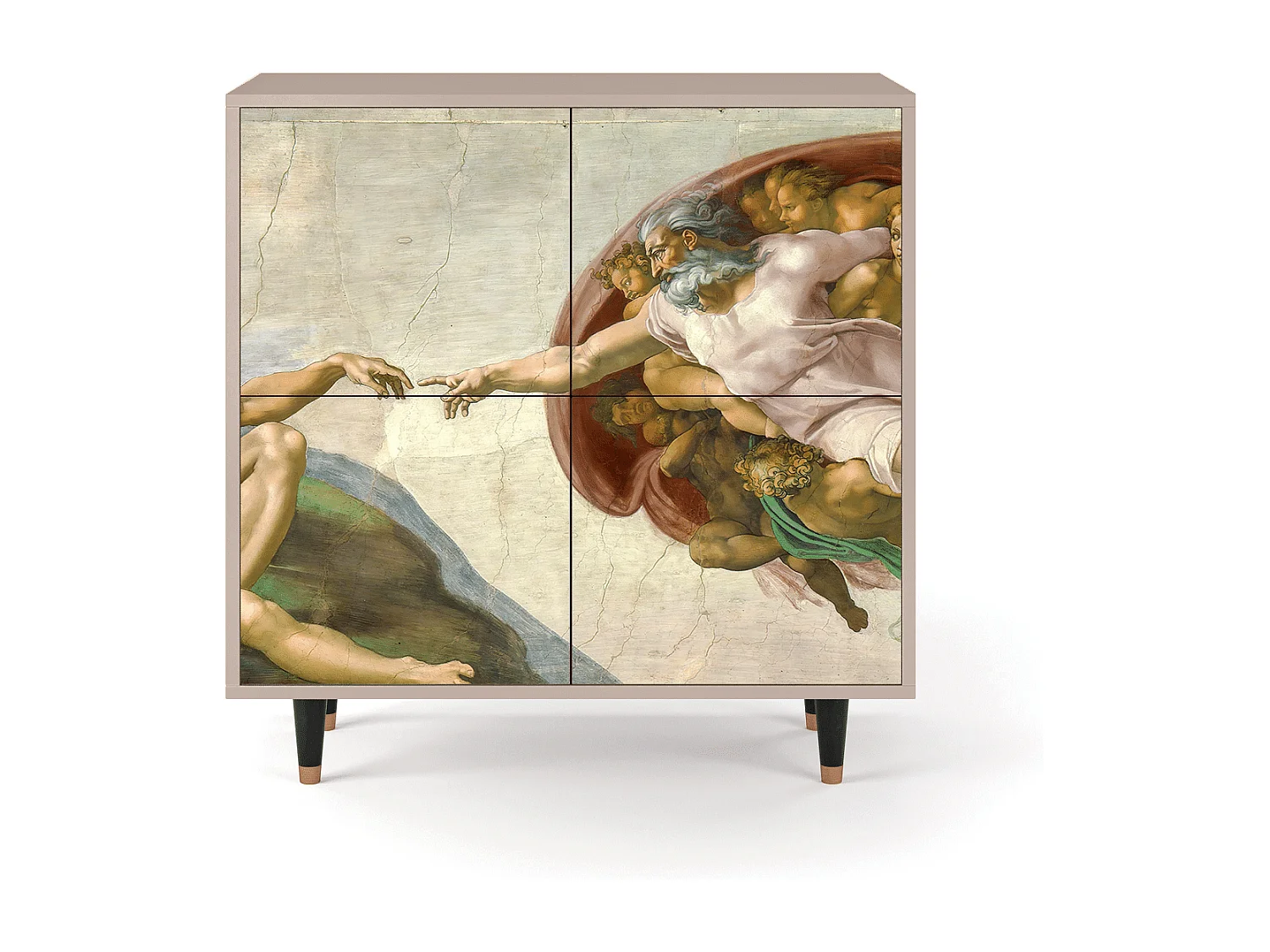Kredens - 94x96x48 cm - BS3 - The Creation of Adam, Latte