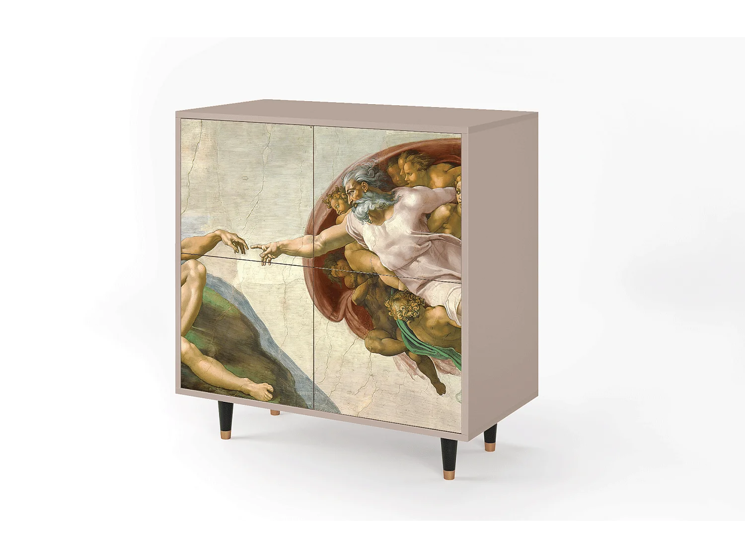 Kredens - 94x96x48 cm - BS3 - The Creation of Adam, Latte