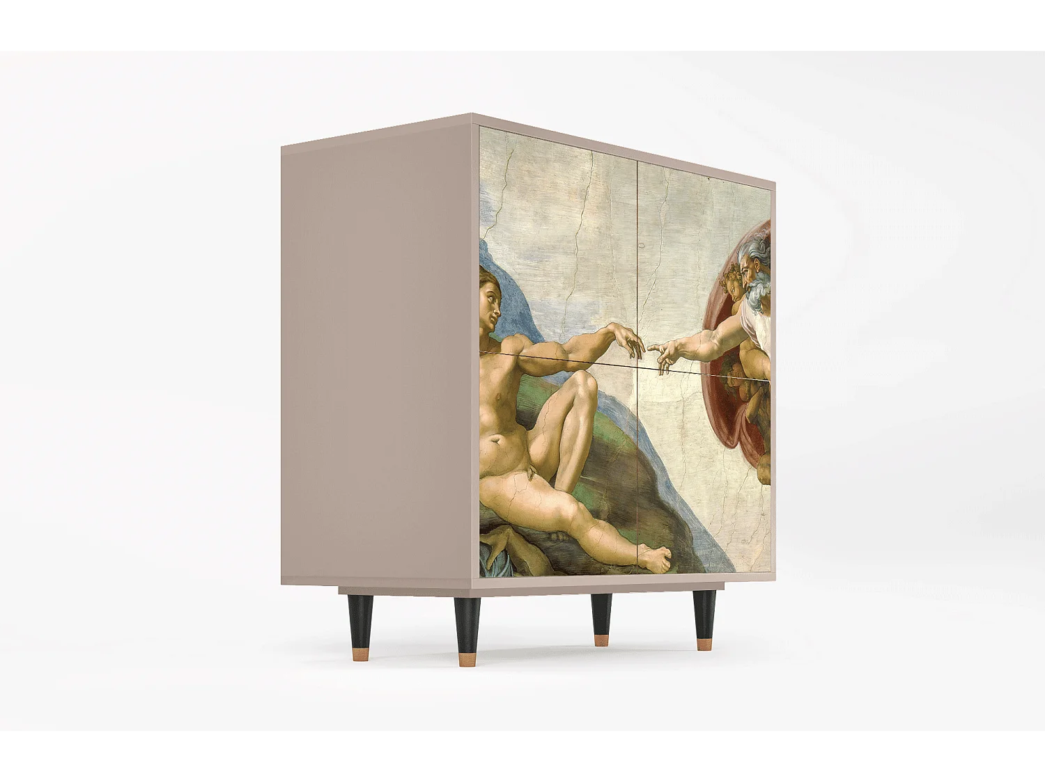 Kredens - 94x96x48 cm - BS3 - The Creation of Adam, Latte