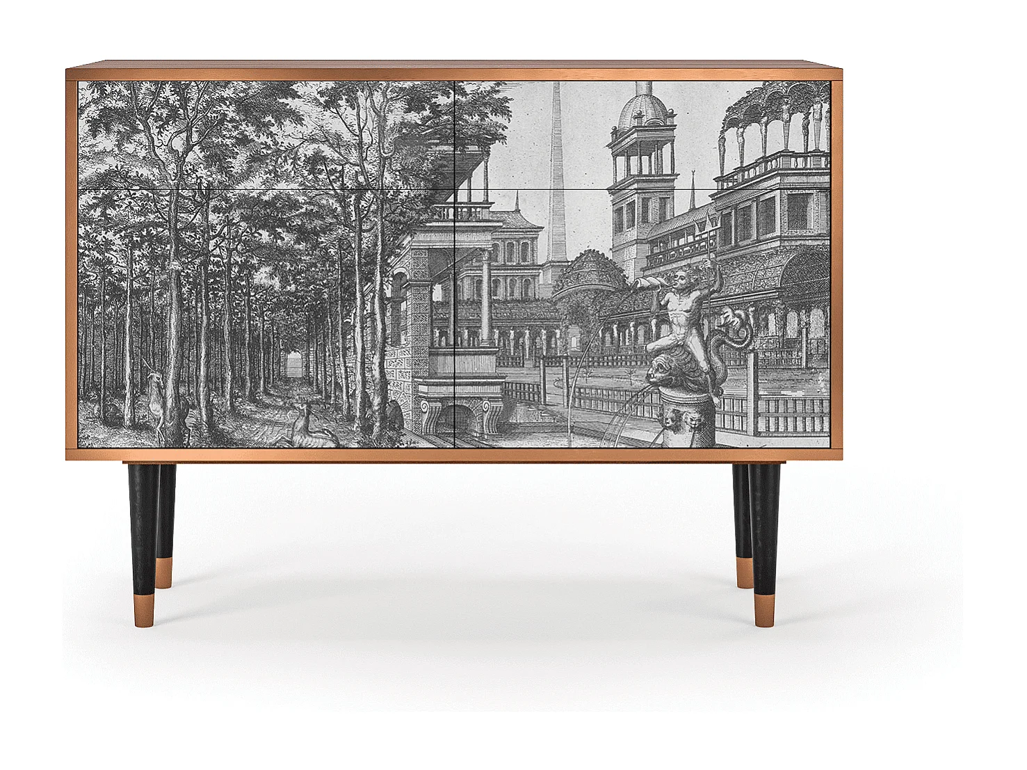 Buffet - 115x85x48 cm - BS4 - View of the Piazza, Noyer