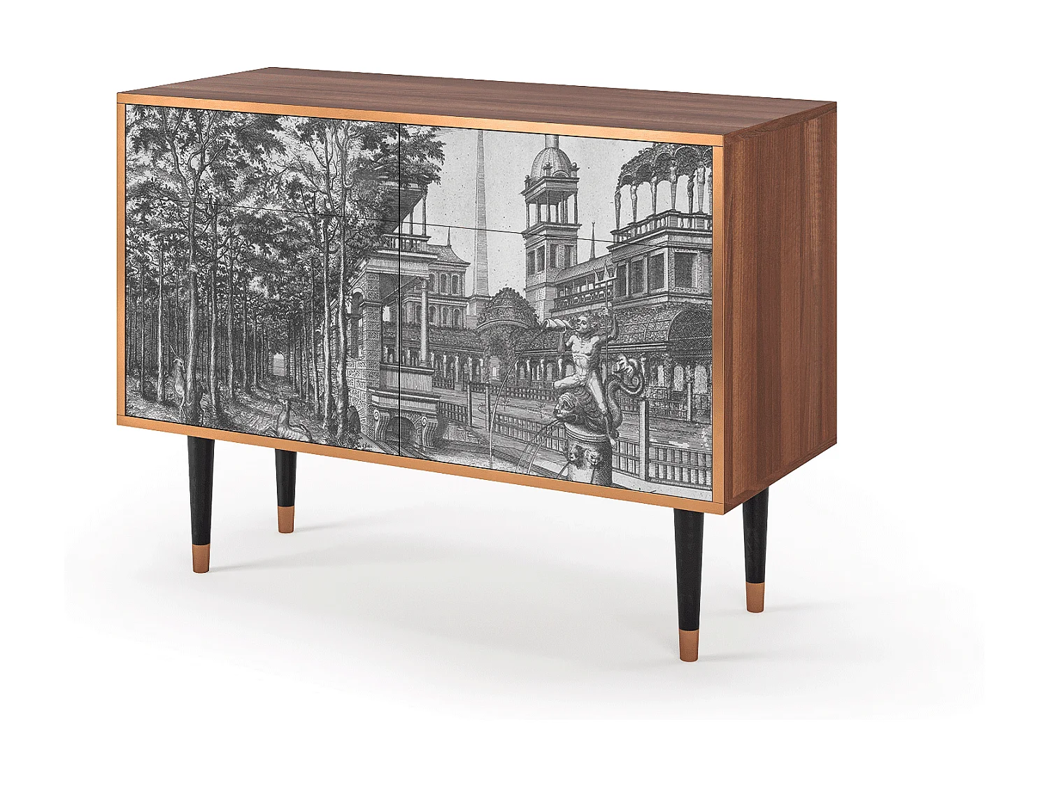 Buffet - 115x85x48 cm - BS4 - View of the Piazza, Noyer