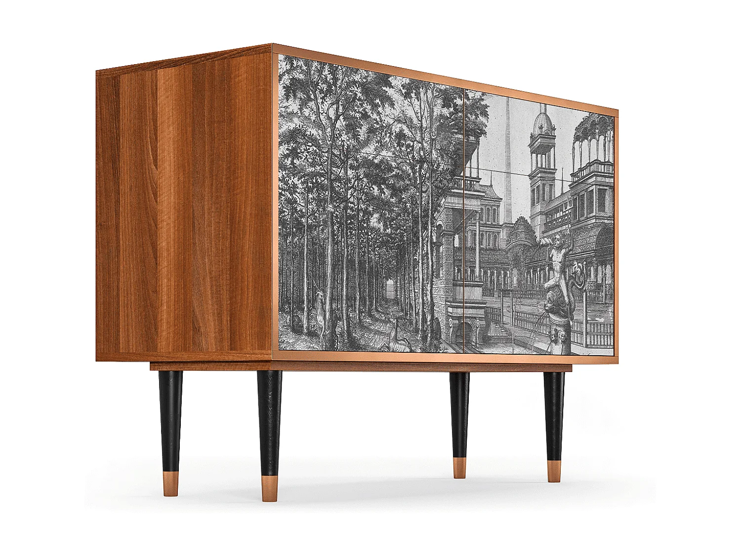 Buffet - 115x85x48 cm - BS4 - View of the Piazza, Noyer