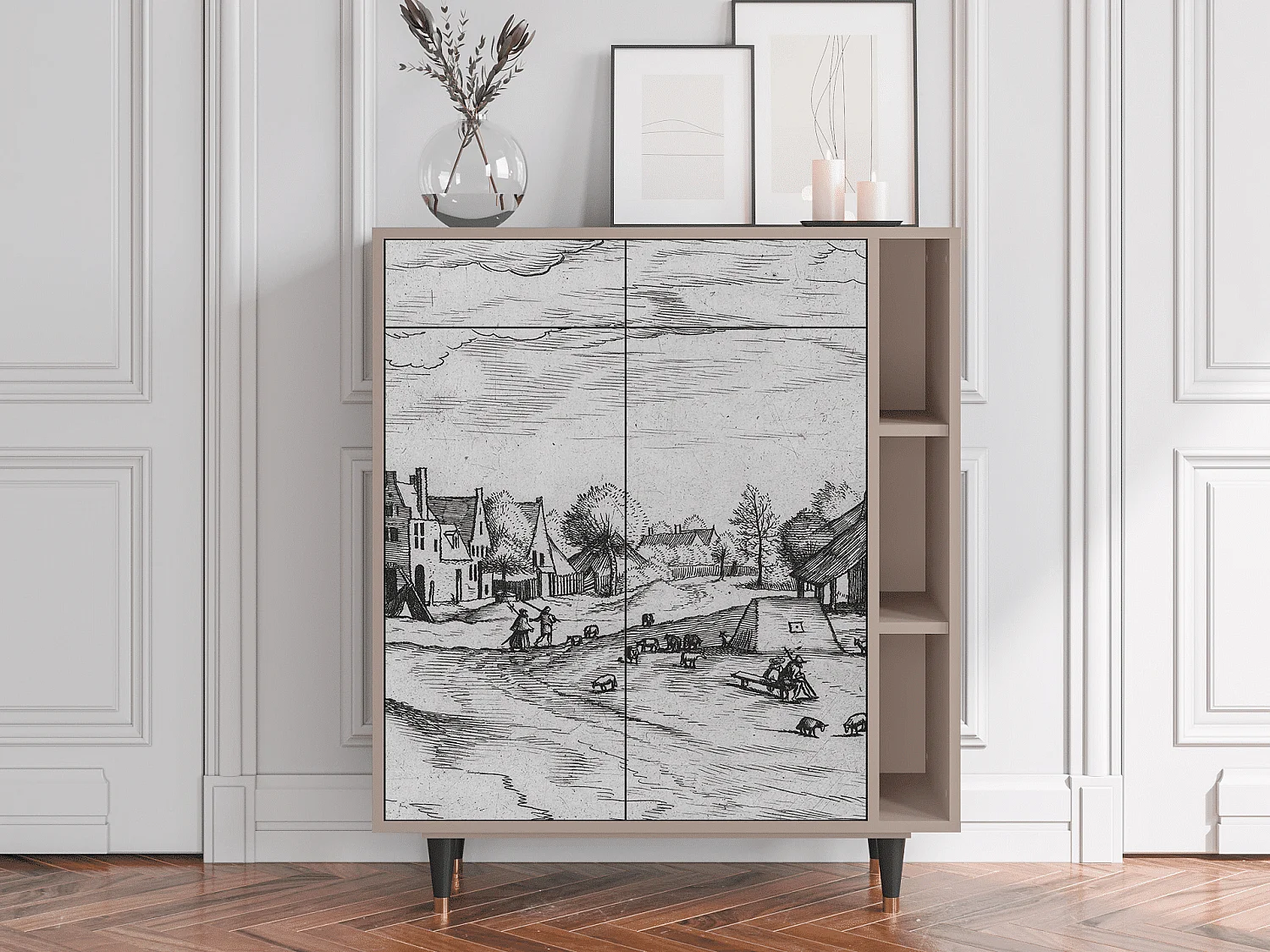 Aparador - 96х110х41 cm - BS6 - Country Village, Latte