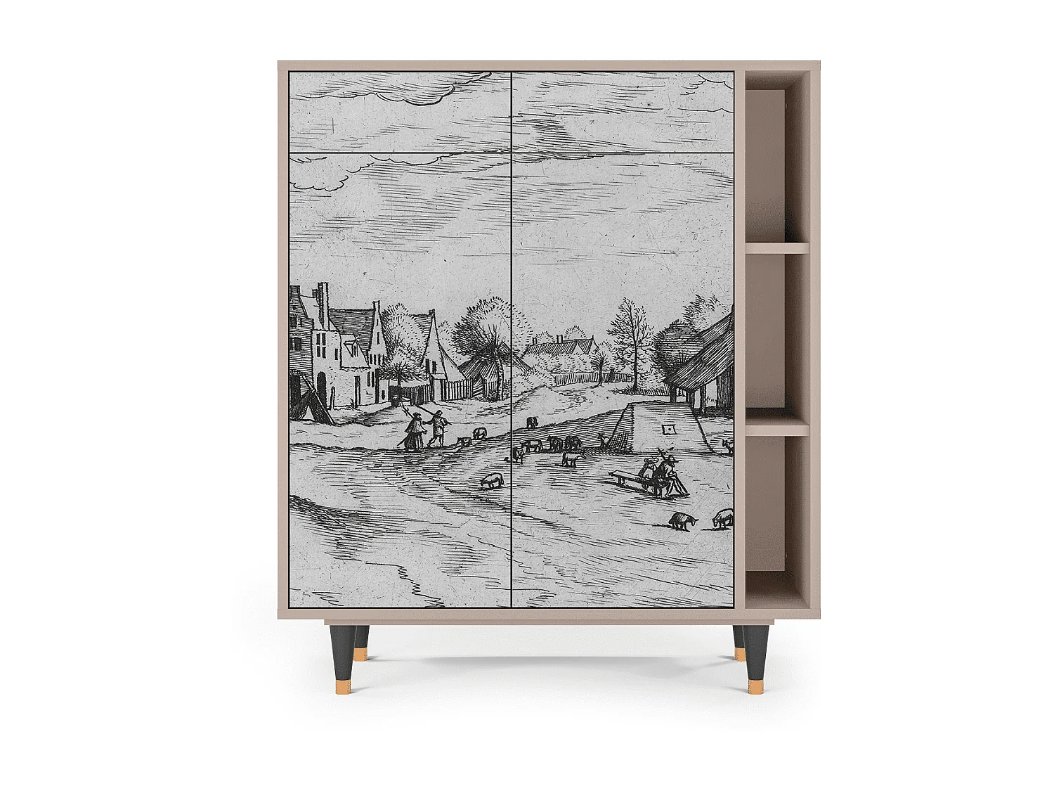 Aparador - 96х110х41 cm - BS6 - Country Village, Latte