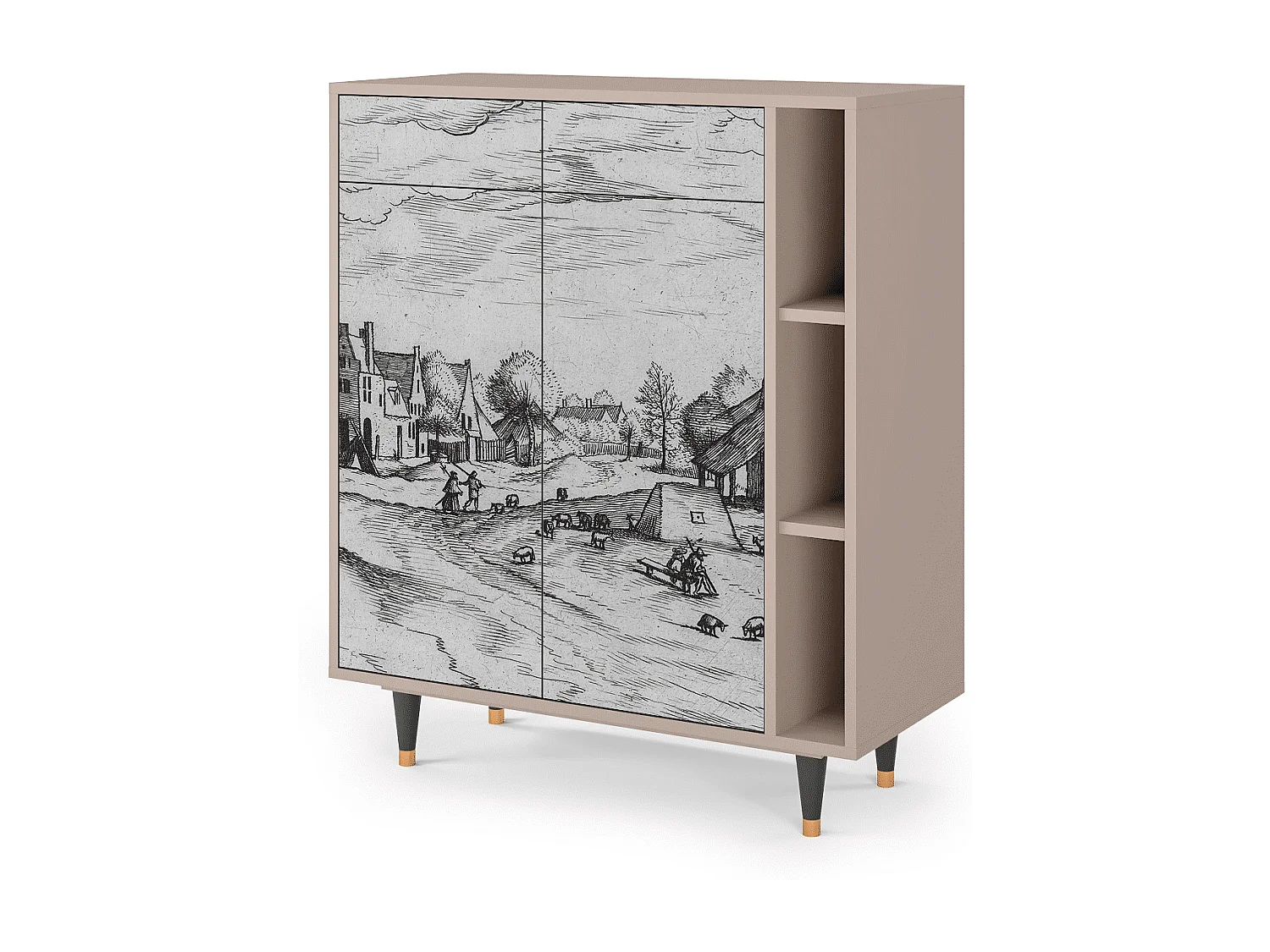 Aparador - 96х110х41 cm - BS6 - Country Village, Latte