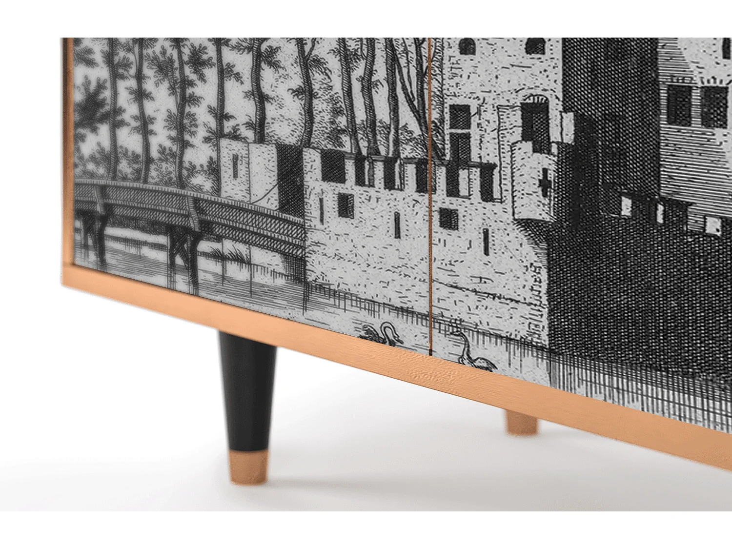 Aparador - 94x96x48 cm - BS3 - Castle with Bridge, Nogueira