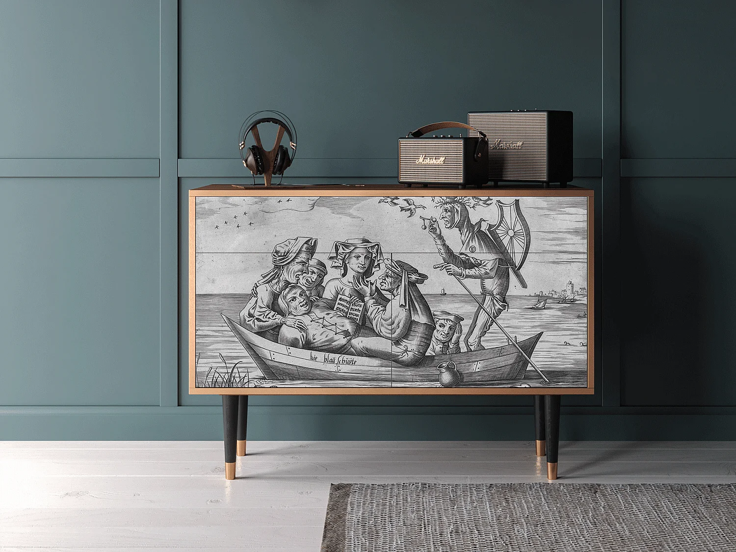 Buffet - 115x85x48 cm - BS4 - Blau Schuyte, Noyer