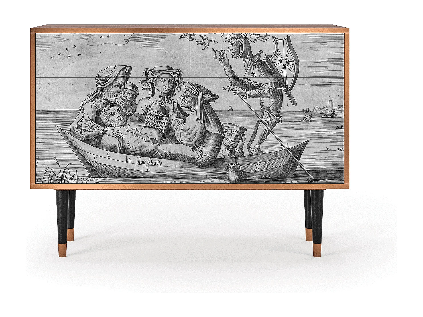 Buffet - 115x85x48 cm - BS4 - Blau Schuyte, Noyer